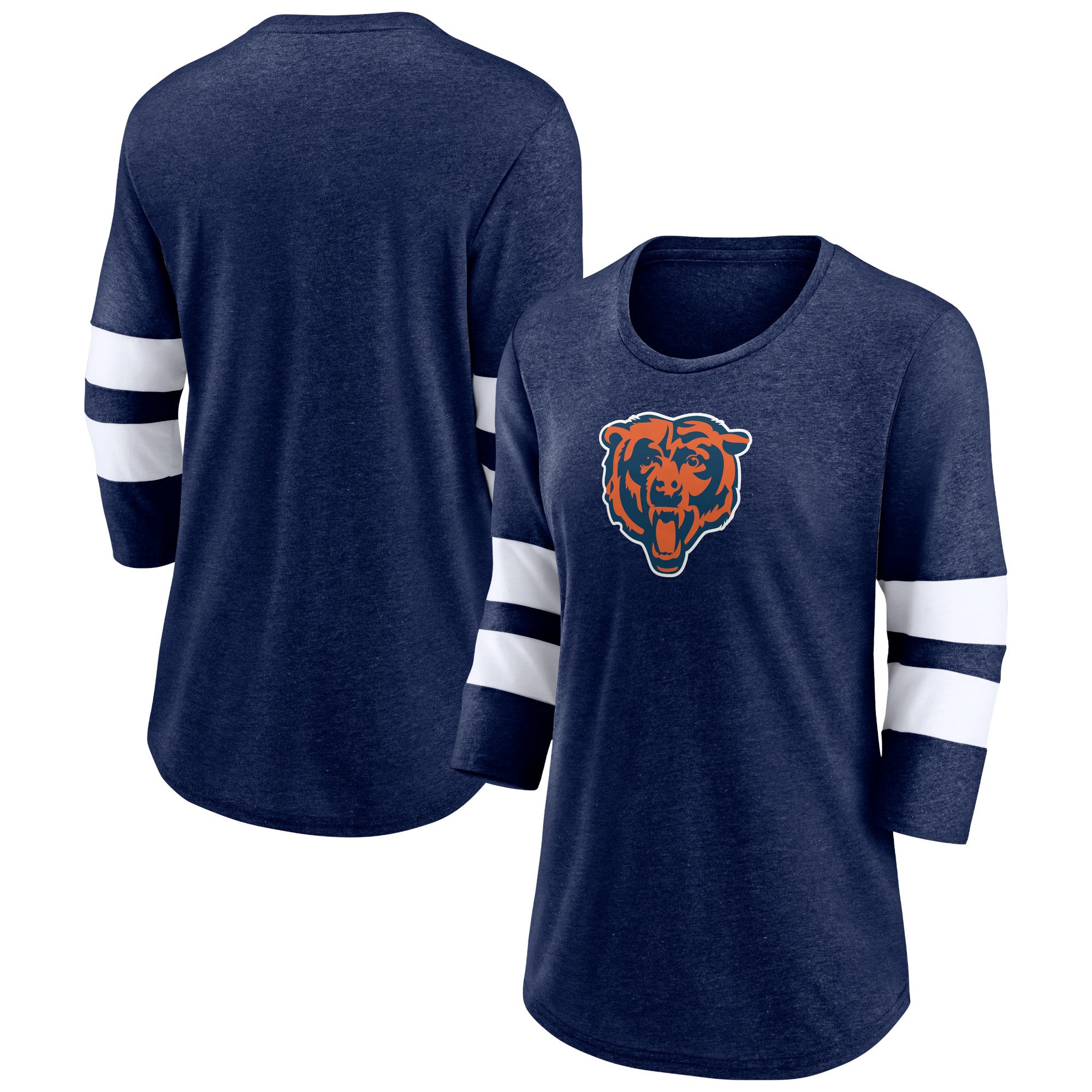 Fanatics Bears Primary Logo 3/4 Sleeve Scoop Neck T-Shirt