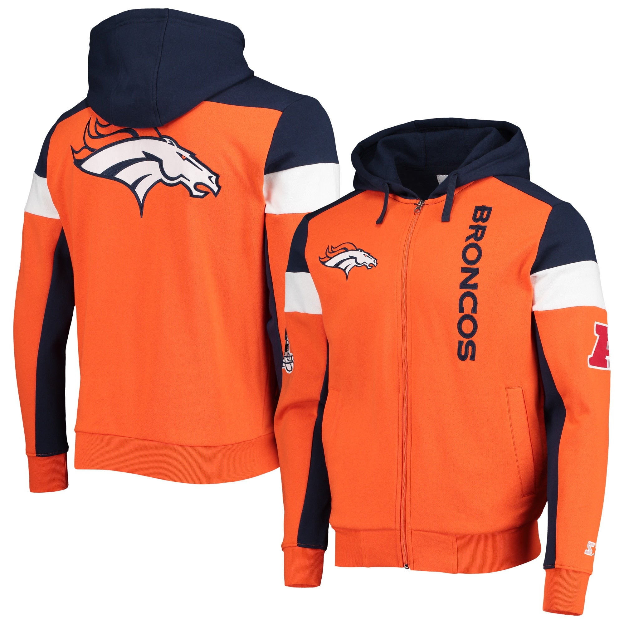 : Starter Men's Orange Denver Broncos Extreme Full-Zip