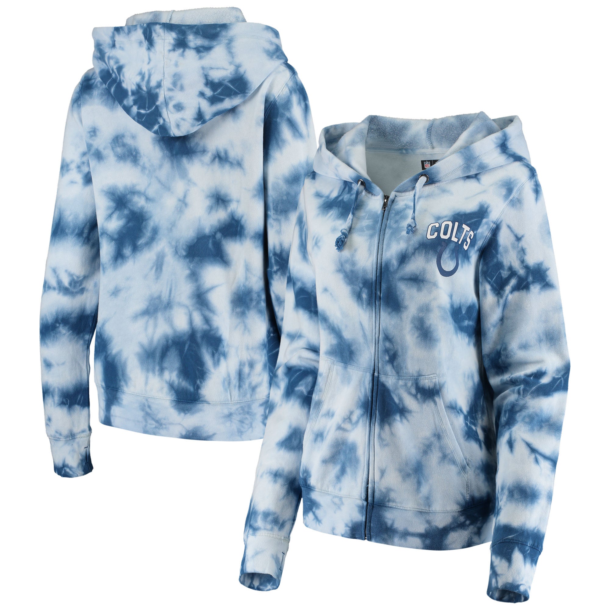 New Era Colts Tie Dye Fleece Full-Zip Hoodie