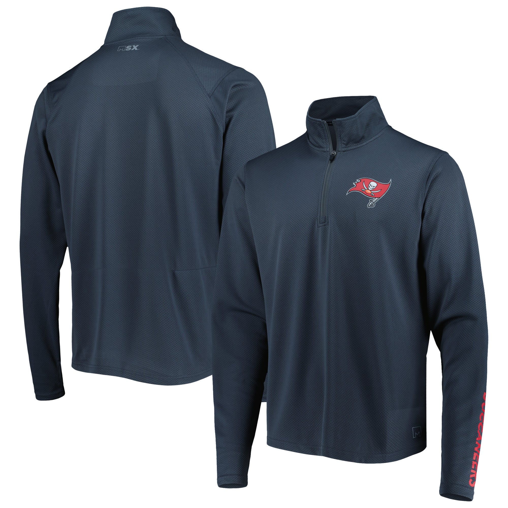 Men's MSX by Michael Strahan Gray Houston Texans Base Half-Zip Jacket