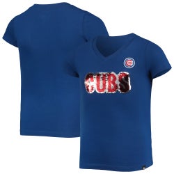 Girls' Grade School - New Era Cubs Flip Sequin Team T-Shirt - Blue