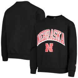 Boys' Grade School - Champion Nebraska Powerblend Fleece Sweatshirt - Black