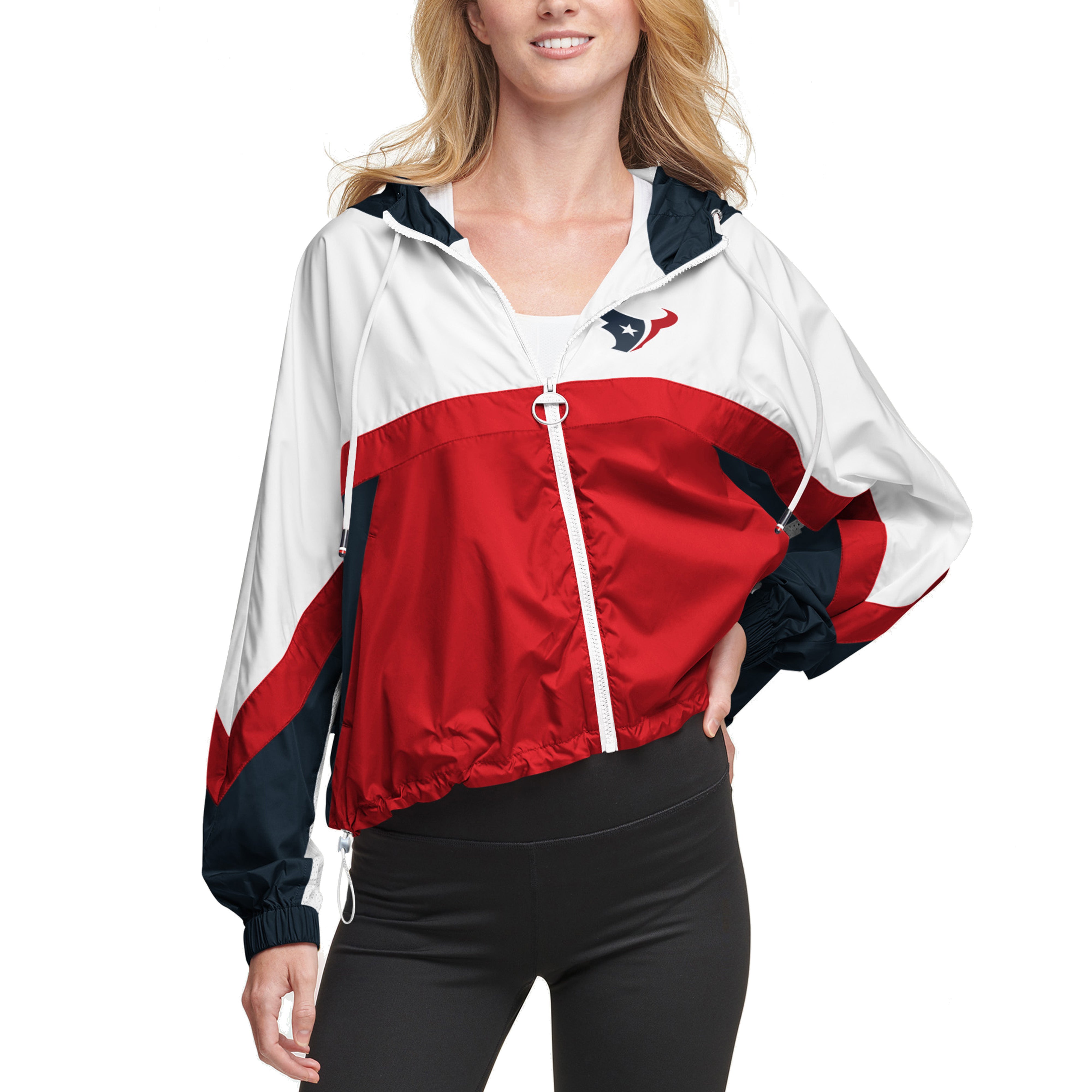 Tommy Hilfiger Texans Color Blocked Full-Zip Windbreaker Jacket - Women's