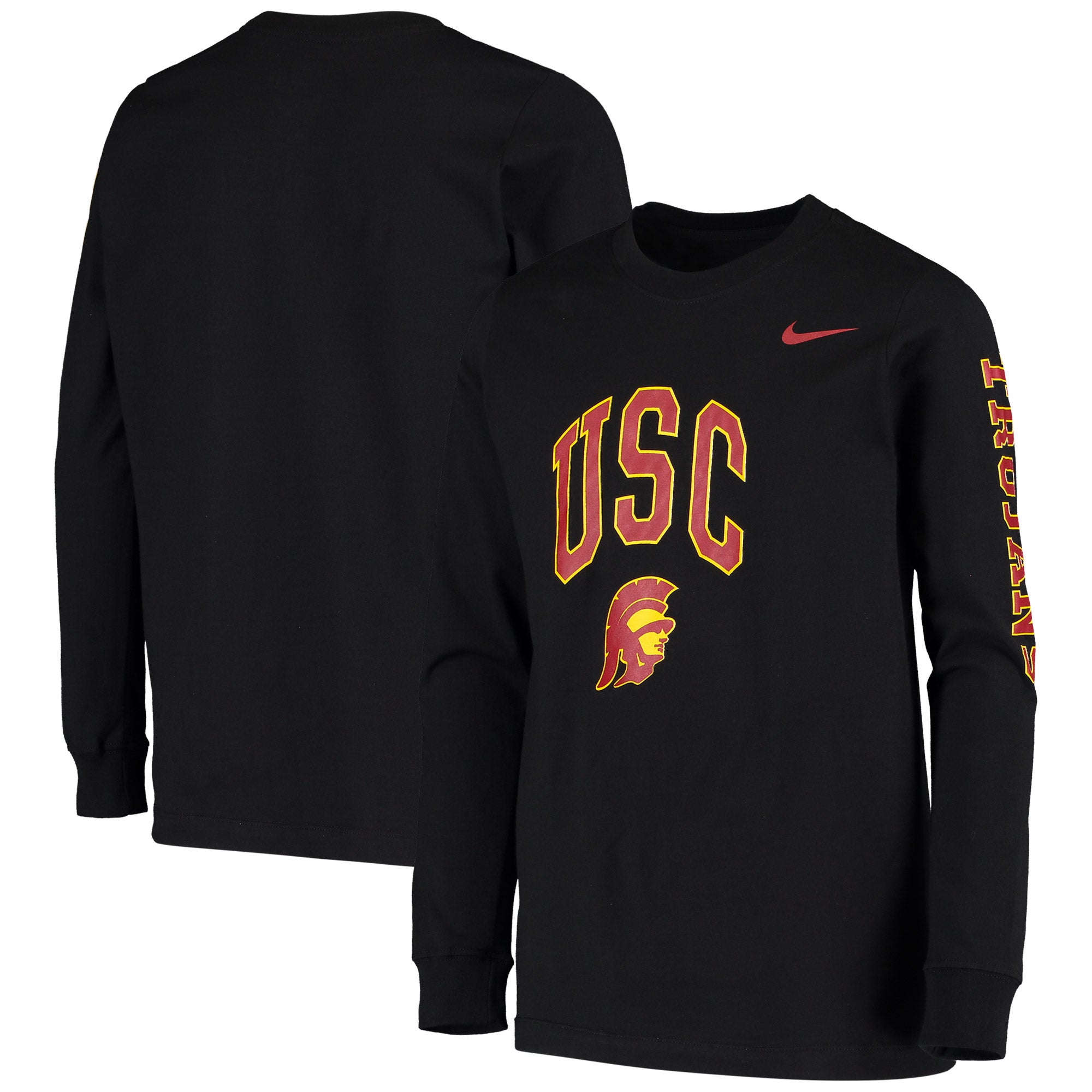 Nike USC Arch & Logo 2-Hit Long Sleeve T-Shirt - Boys' Grade School