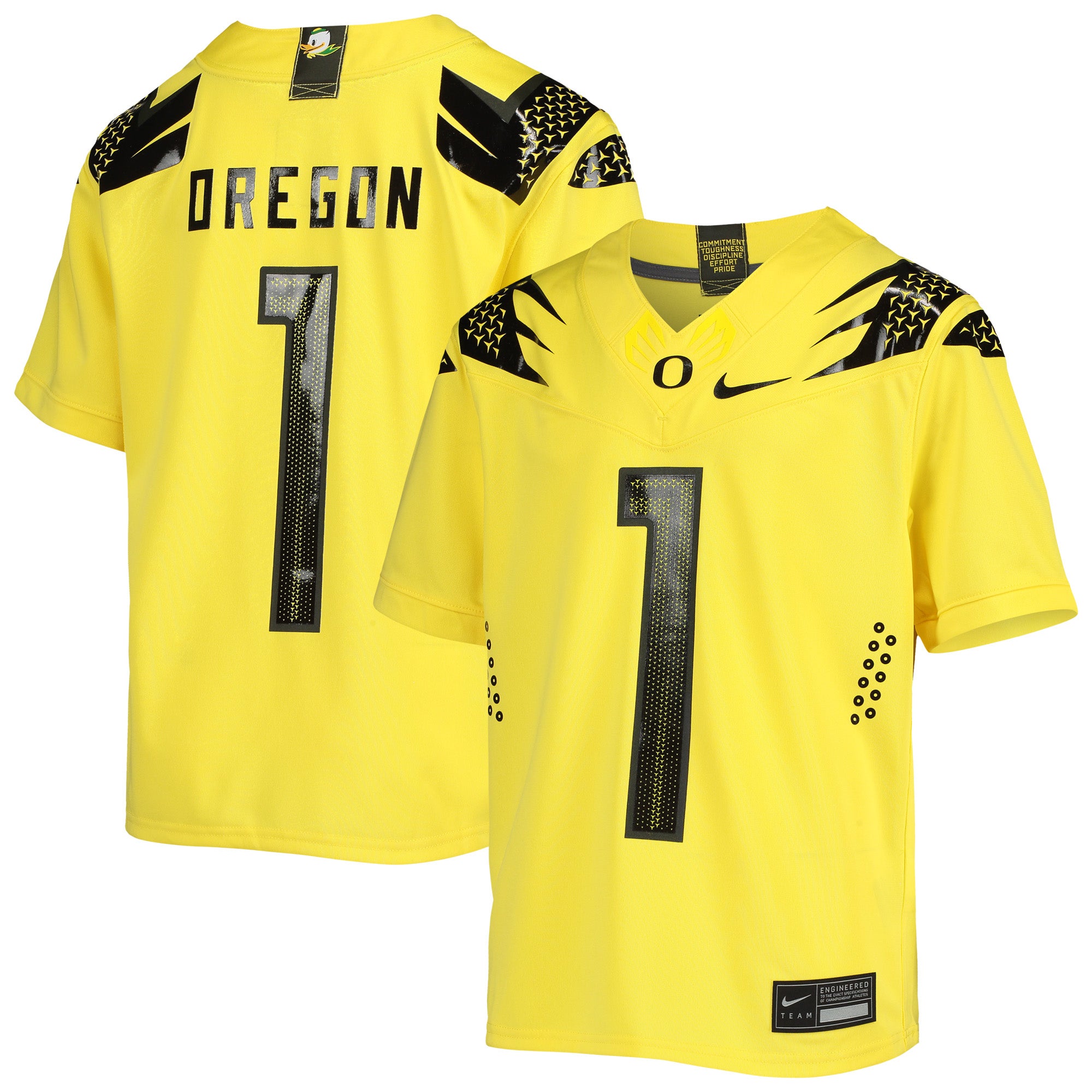 Men's Nike #1 White Oregon Ducks Game Jersey Size: Medium