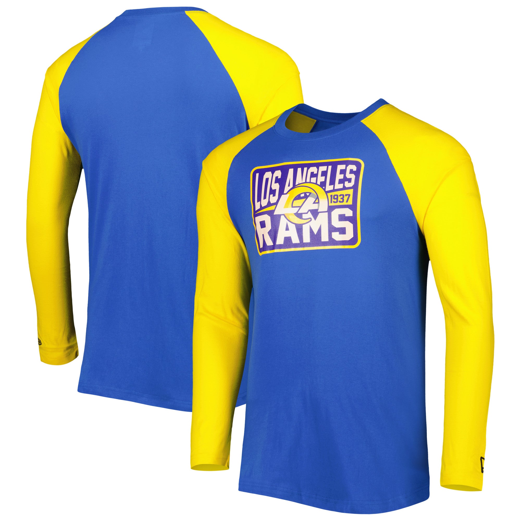 New Era Rams Current Raglan Long Sleeve T-Shirt - Men's