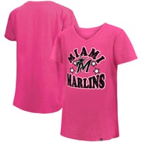 Girl's Youth Pittsburgh Pirates New Era Pink Jersey Stars V-Neck T