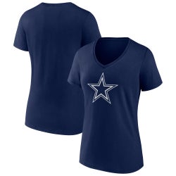 Women's - Fanatics Cowboys Icon Primary Team Logo V-Neck T-Shirt - Blue