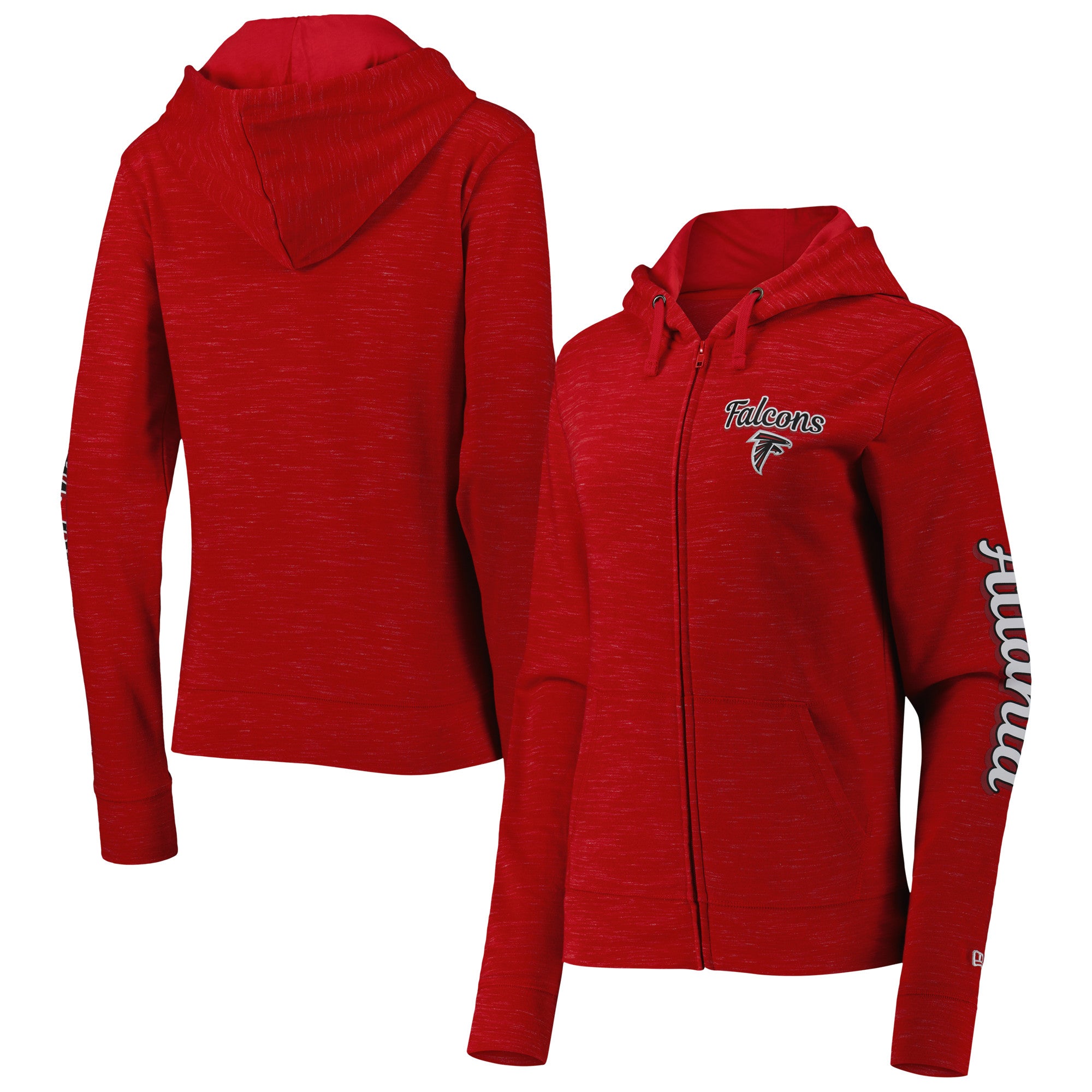 New Era Falcons Reverse Space-Dye Full-Zip Hoodie