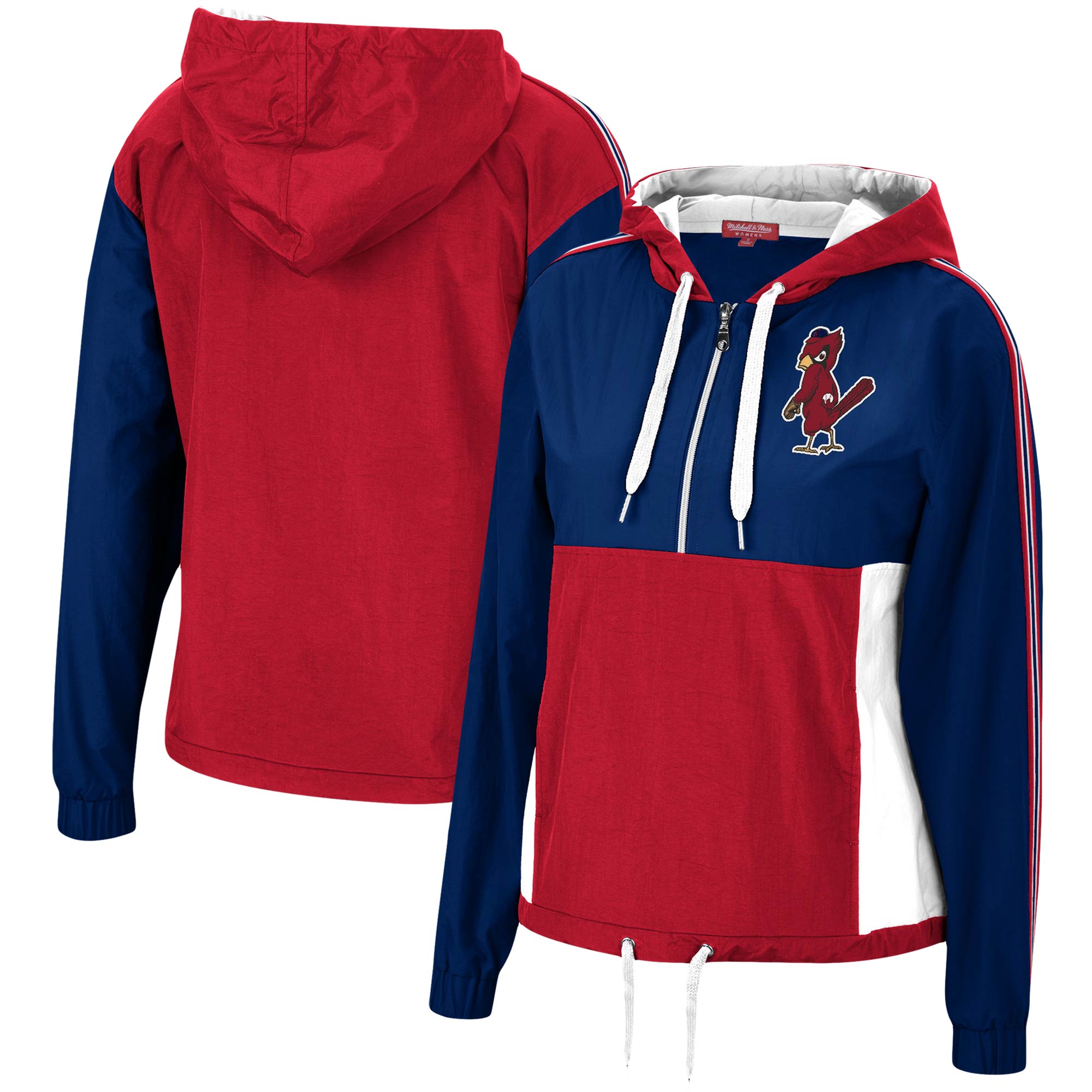 Mitchell & Ness Cardinals Half-Zip Windbreaker Jacket - Women's
