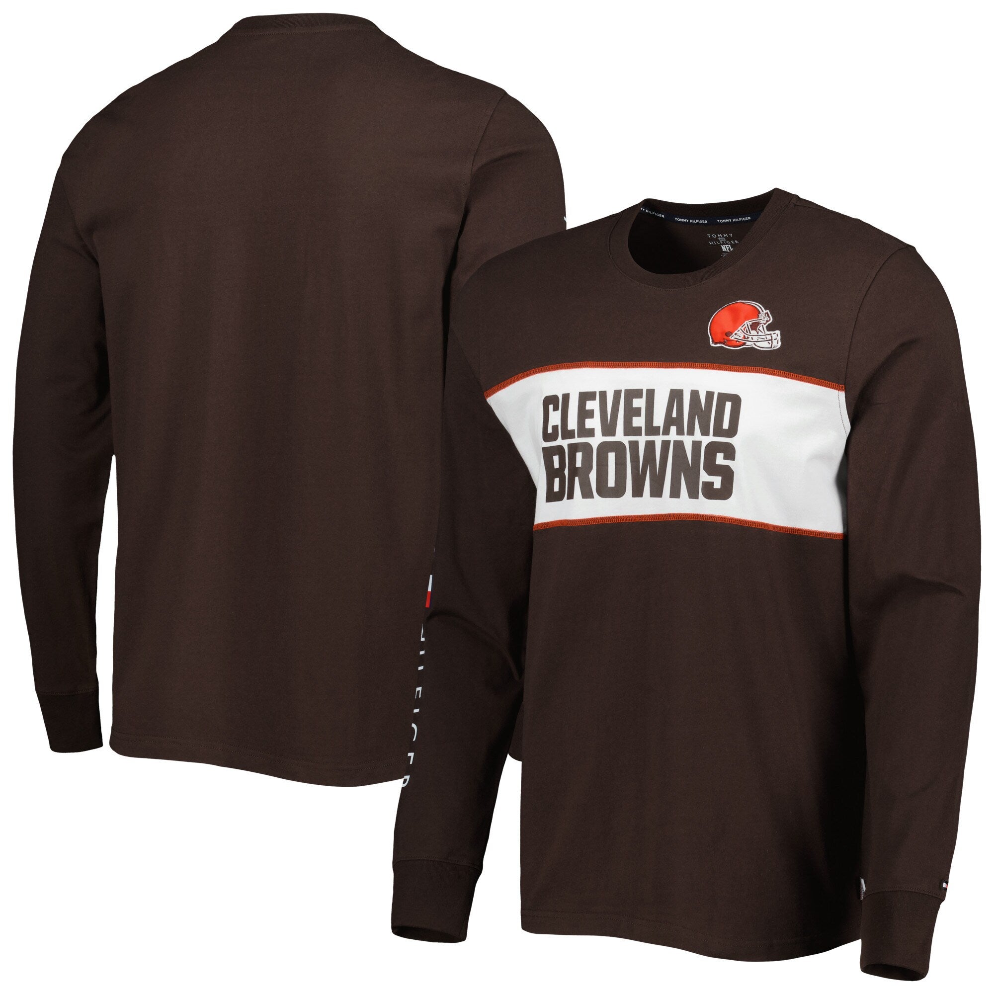 Men's Tommy Hilfiger Brown Cleveland Browns Peter Long Sleeve T-Shirt