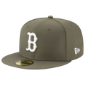 New Era Red Sox 59Fifty Basic Cap -  White/Olive