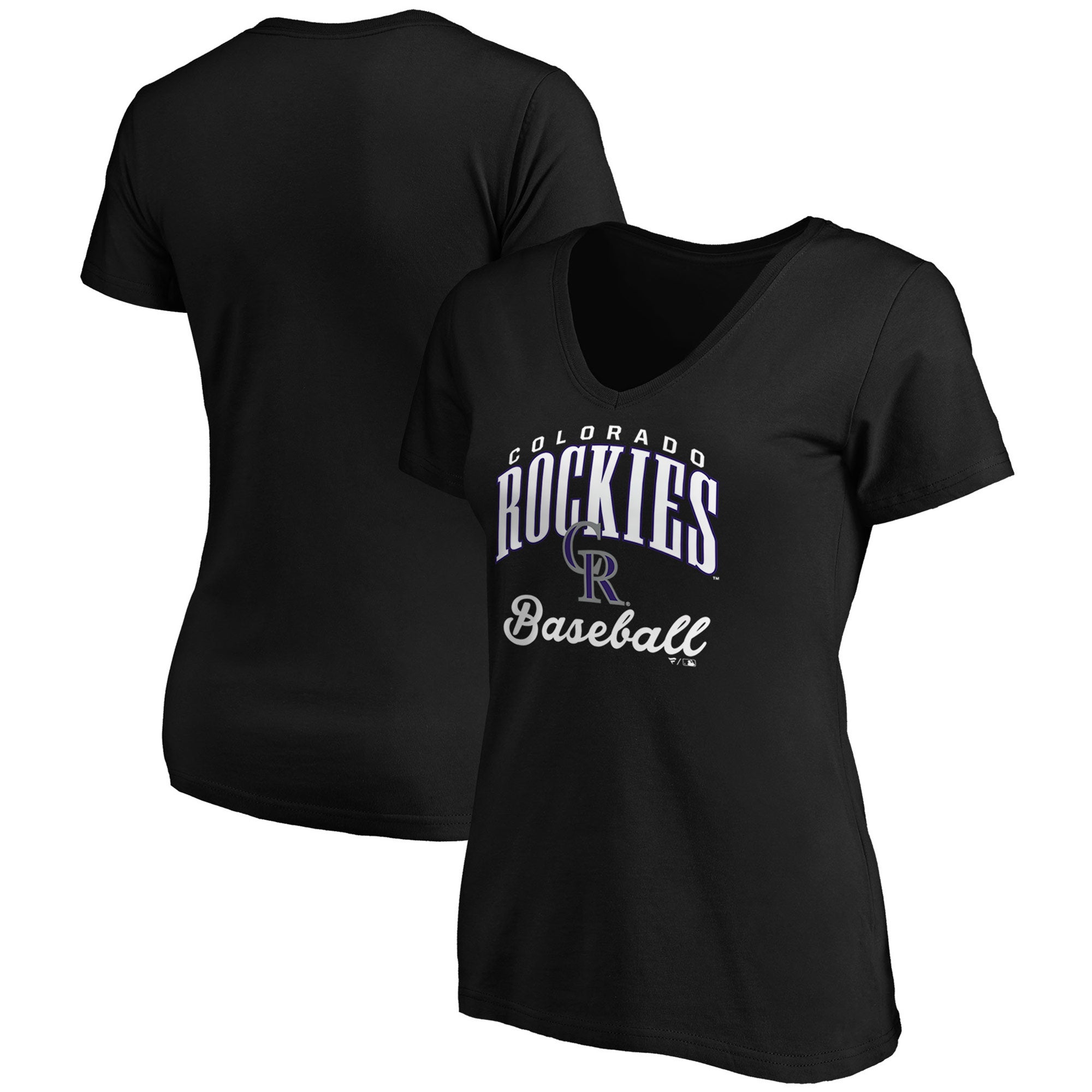 Fanatics Mens MLB Colorado Rockies Stadium Script Short Sleeve Crew Neck  T-Shirt