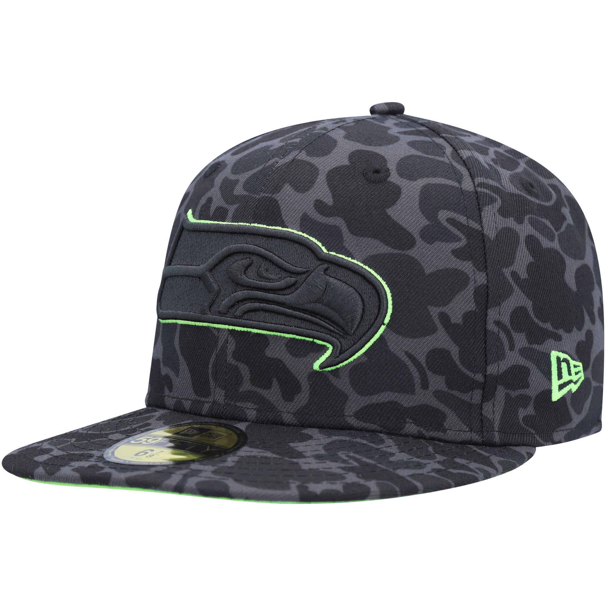 Seattle Seahawks New Era Woodland Camo/Gray Bottom 59FIFTY Fitted Hat