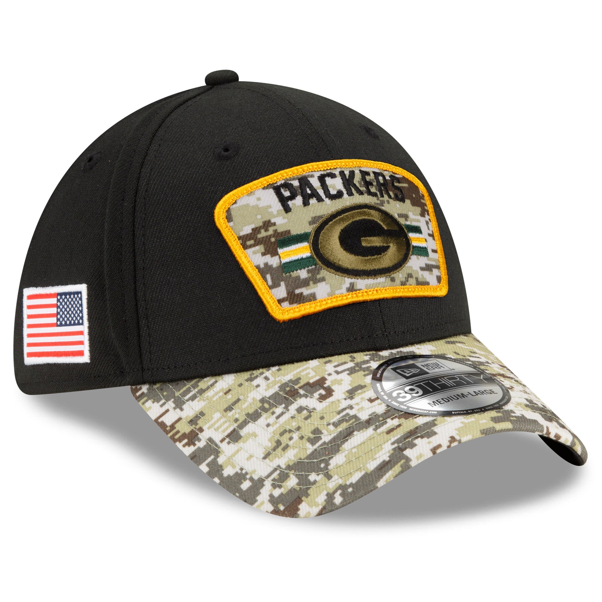 New Era Packers 2021 Salute To Service 39THIRTY Flex Hat - Men's