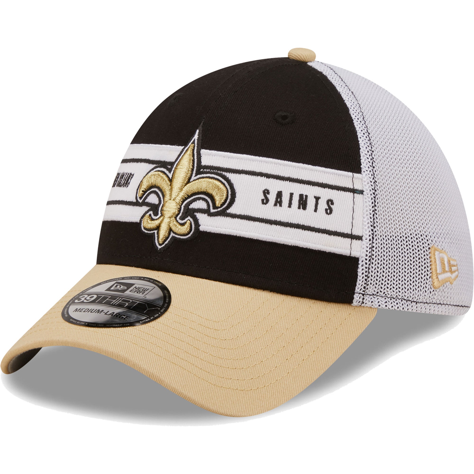 Men's New Era White New Orleans Saints Iced 39THIRTY Flex Hat