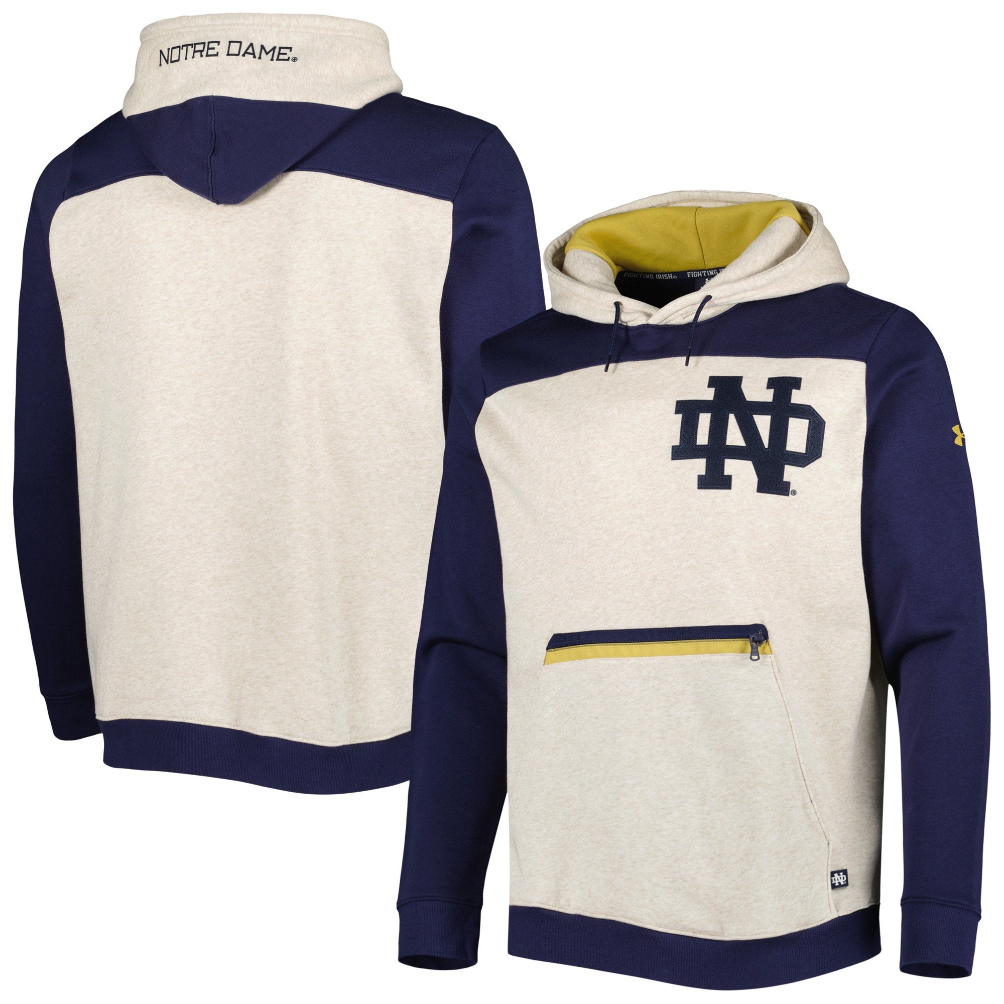 Under Armour Notre Dame Iconic Block All Day Pullover Hoodie - Men's