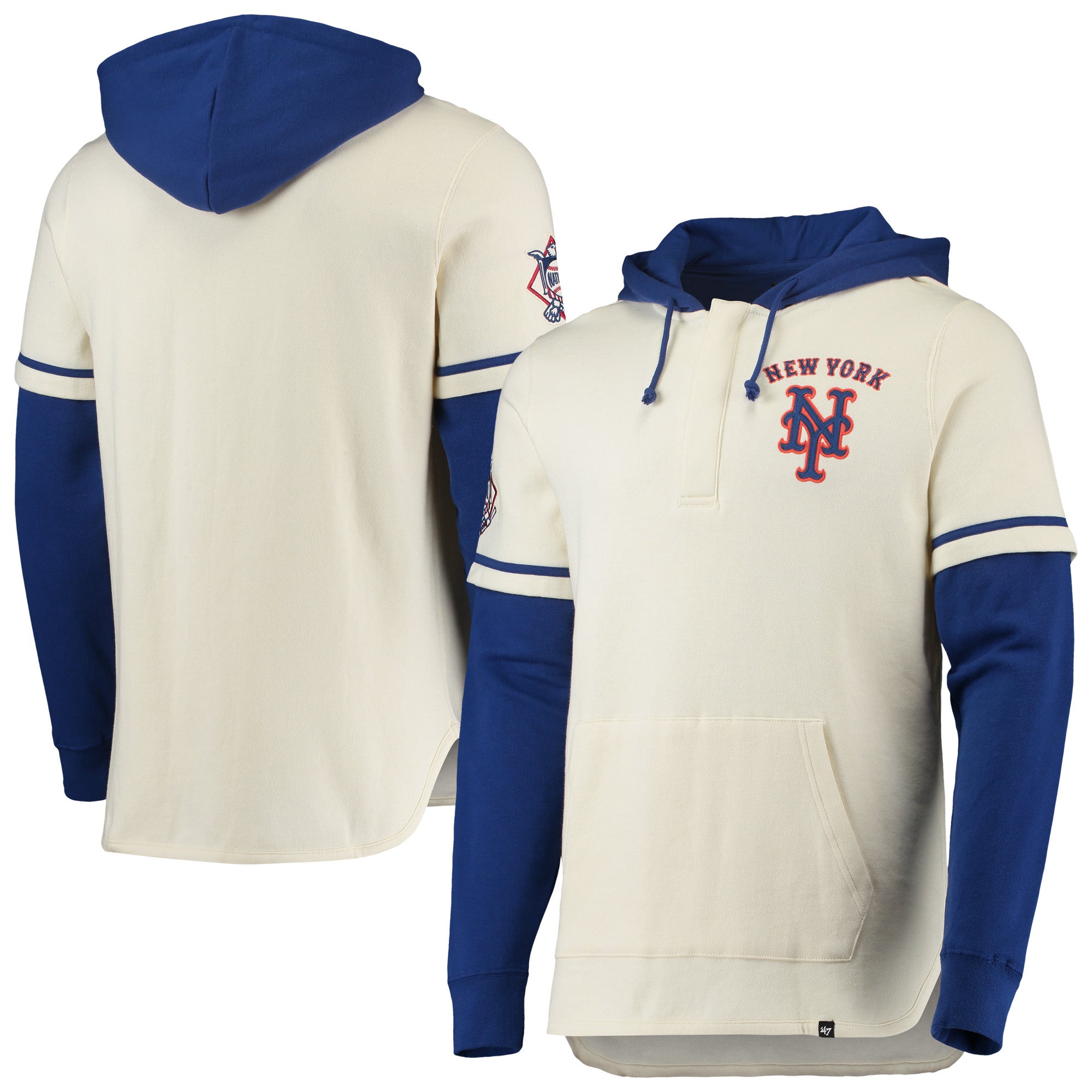 47 Brand Mets Shortstop 1/4 Snap Hoodie Jacket