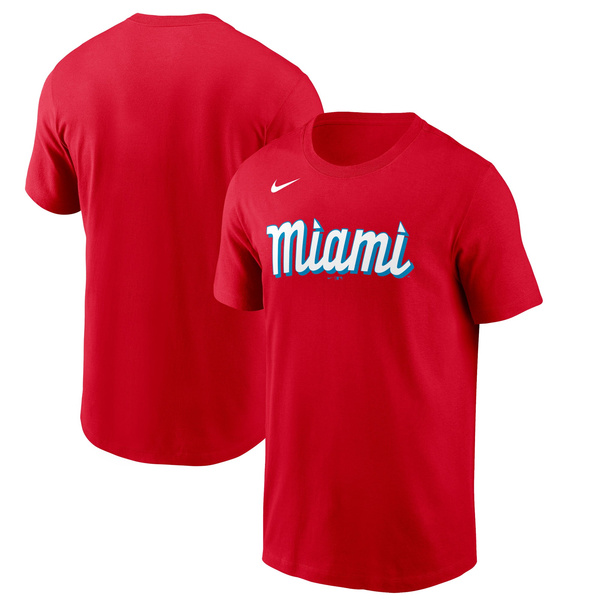 Nike Women's Nike Red Miami Marlins City Connect Wordmark T-Shirt