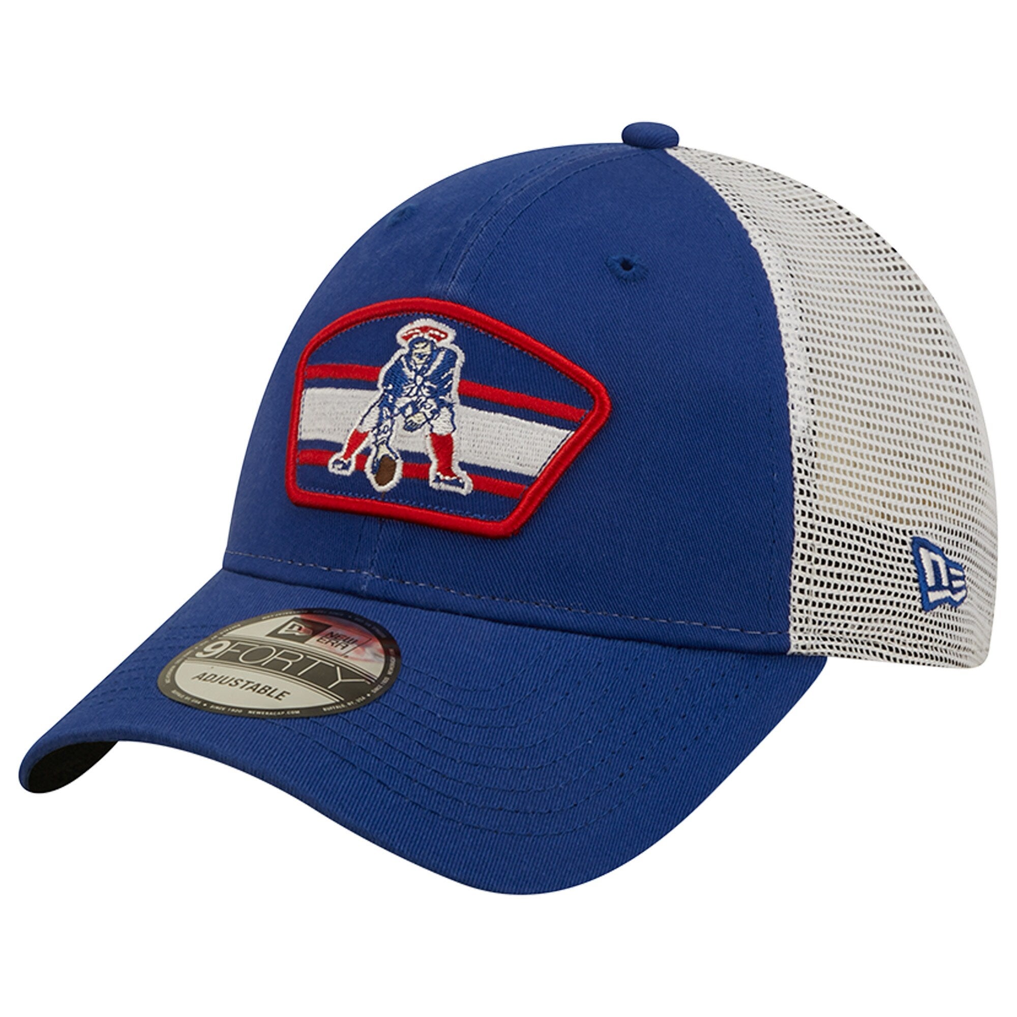 New Era Patriots Logo Patch Trucker 9FORTY Snapback Hat - Men's