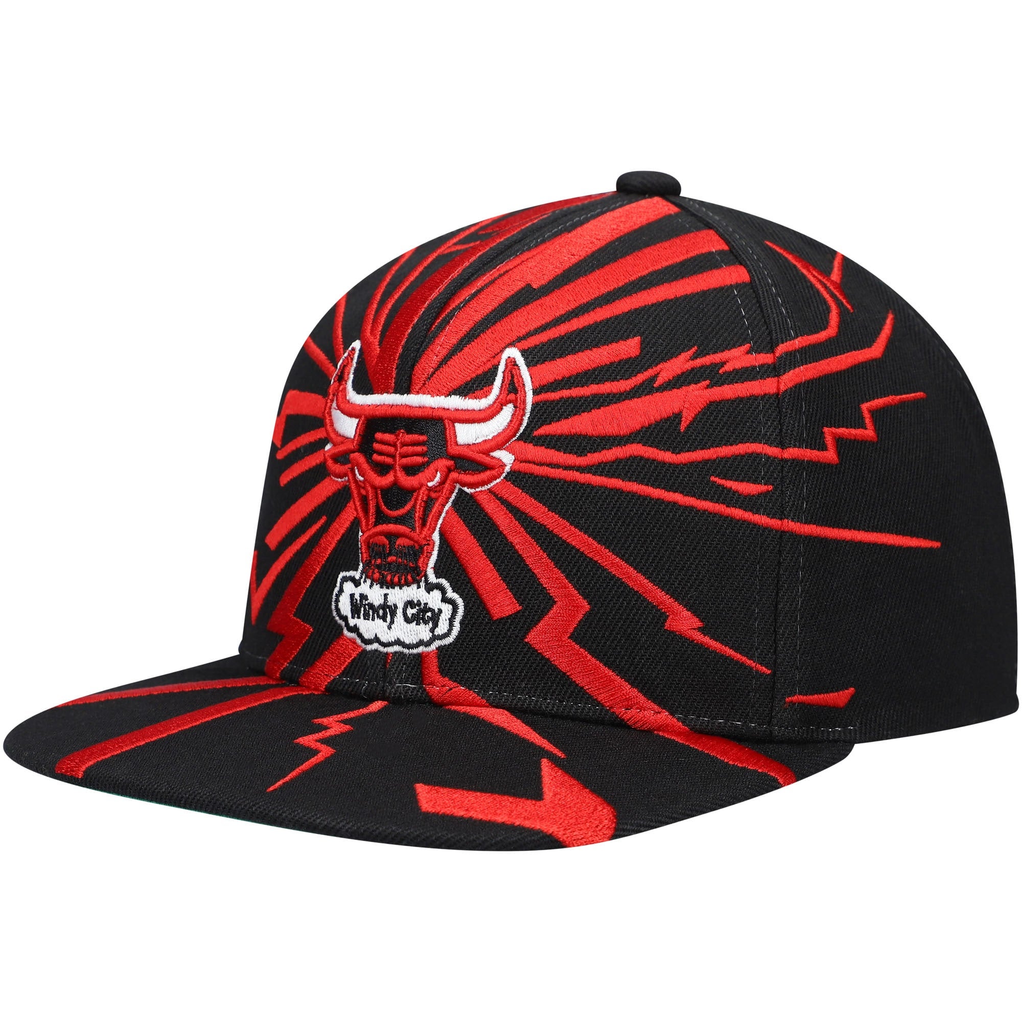 Men's Chicago Bulls Mitchell & Ness Black Hardwood Classics Earthquake  Snapback Hat