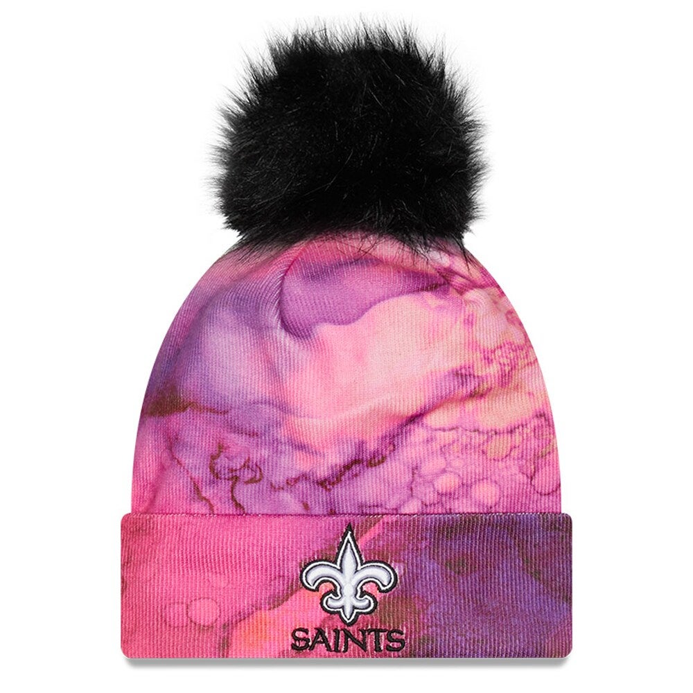 New Era Saints 2022 Crucial Catch Pom Knit Hat - Women's