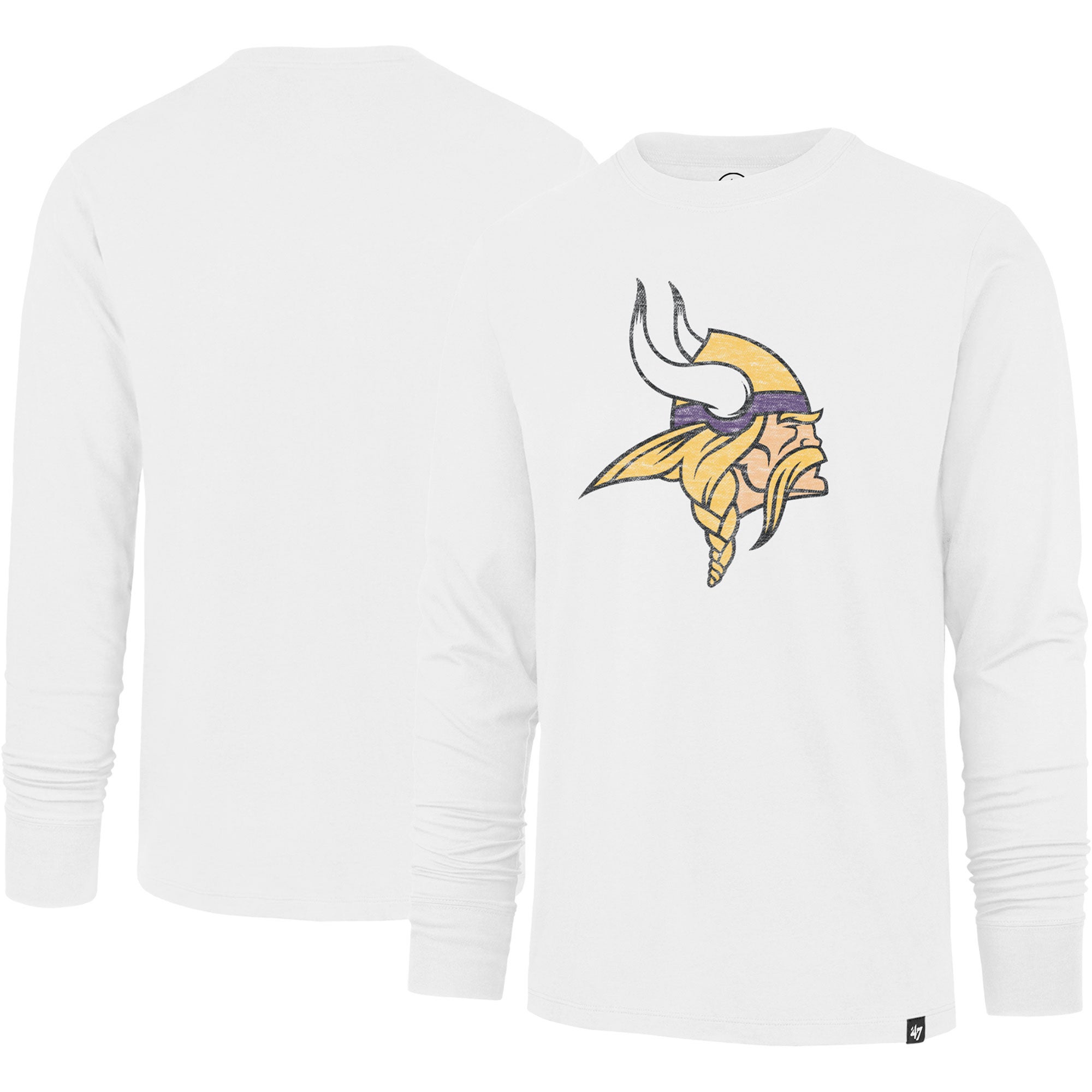 47 Men's Minnesota Vikings Grey Field Franklin Long Sleeve Hooded T-Shirt