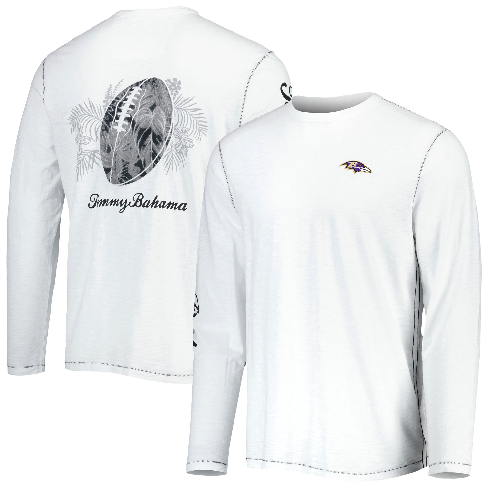 Tommy Bahama Ravens Laces Out Billboard Long Sleeve T-Shirt