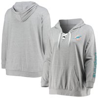 Miami Dolphins Majestic Threads Women's Leopard Cropped Pullover Hoodie -  Black