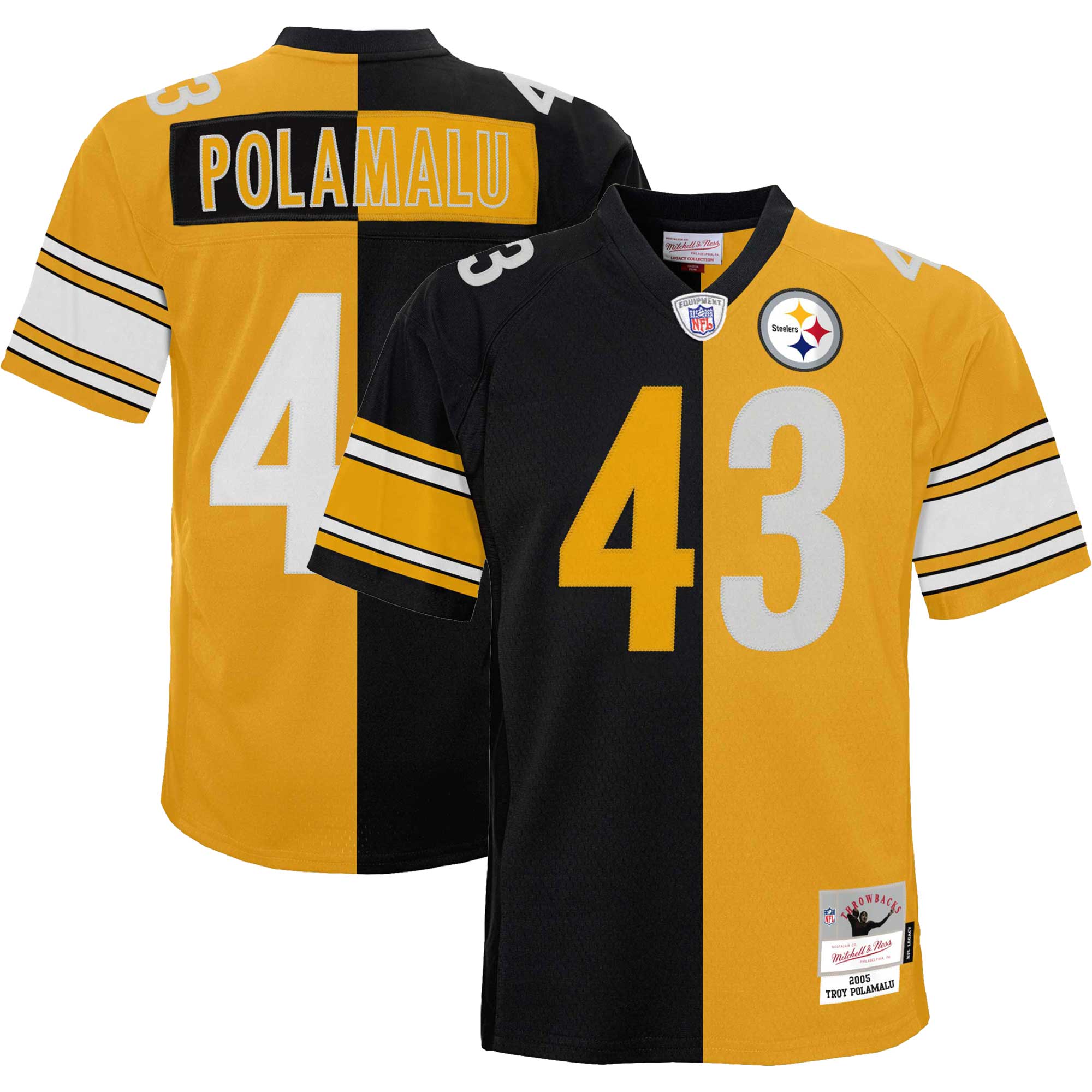 Mitchell And Ness NFL Legacy Jersey Steelers Polamalu Black Yellow (Me