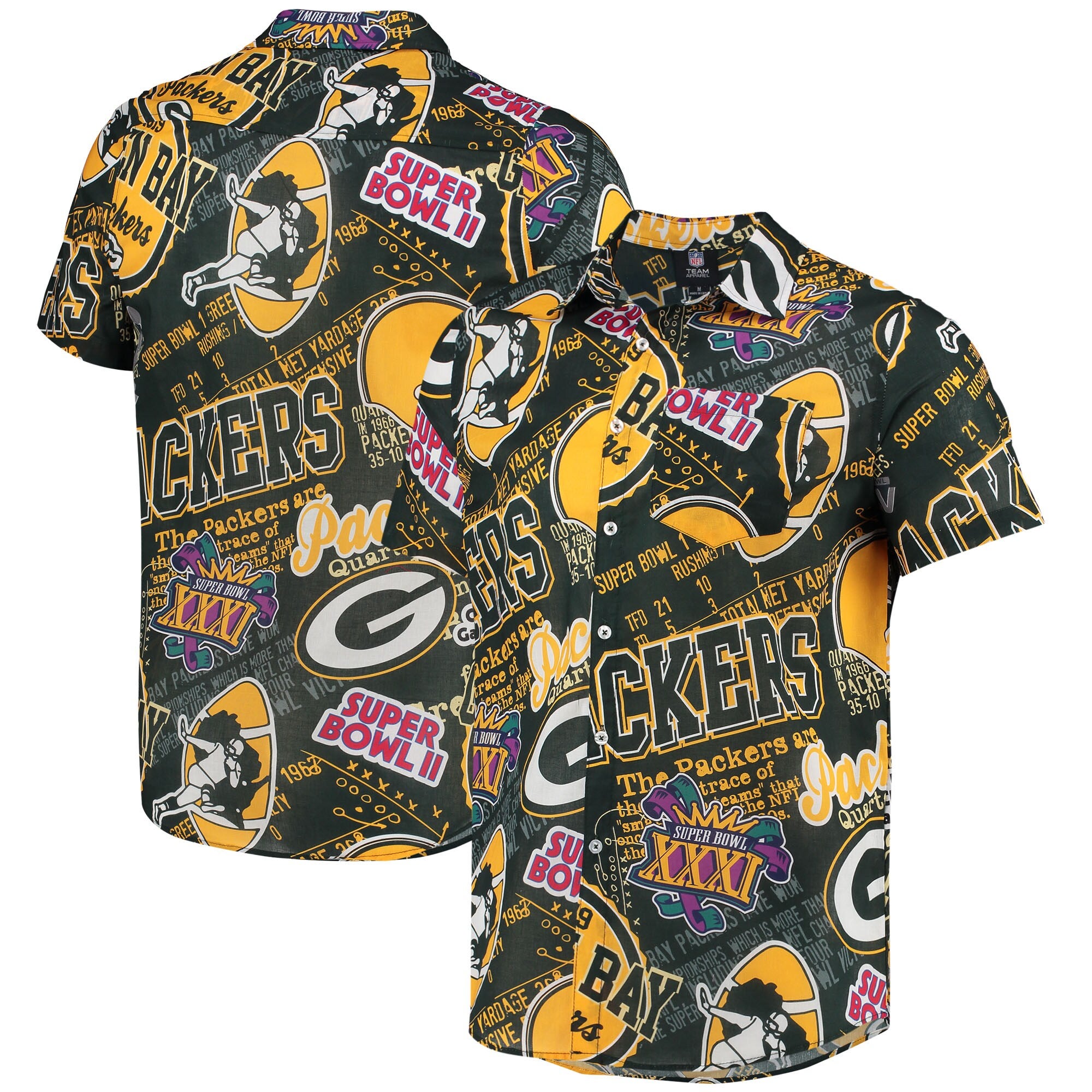 Forever Collectible Rams Thematic Button-Up Shirt - Men's