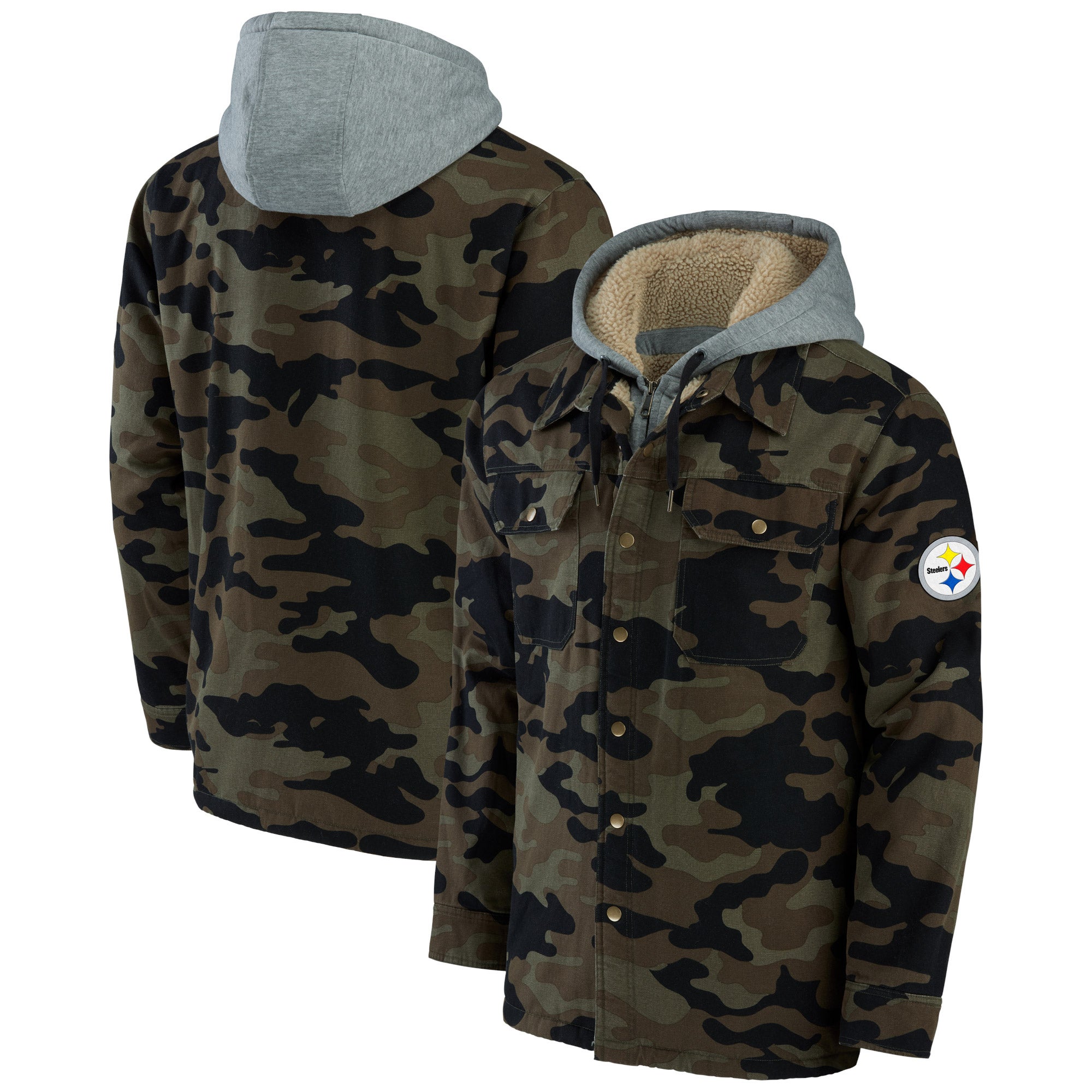 Football Fan Shop Officially Licensed NFL Full-Zip Hooded Jacket - Steelers