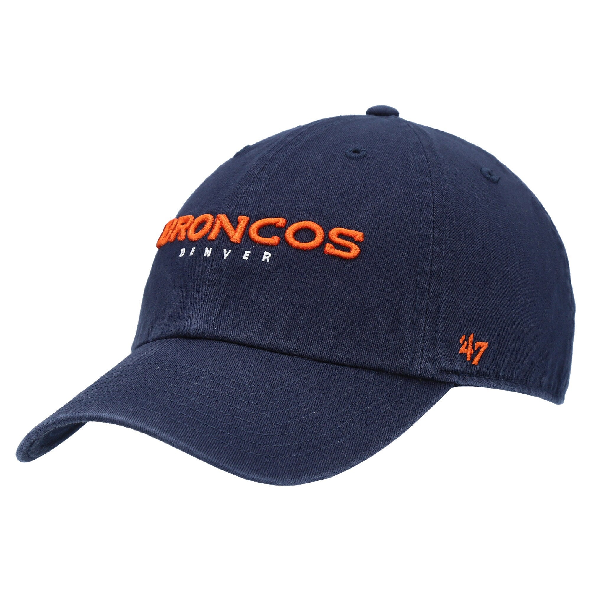 47 Brand Broncos Clean Up Script Adjustable Hat - Men's