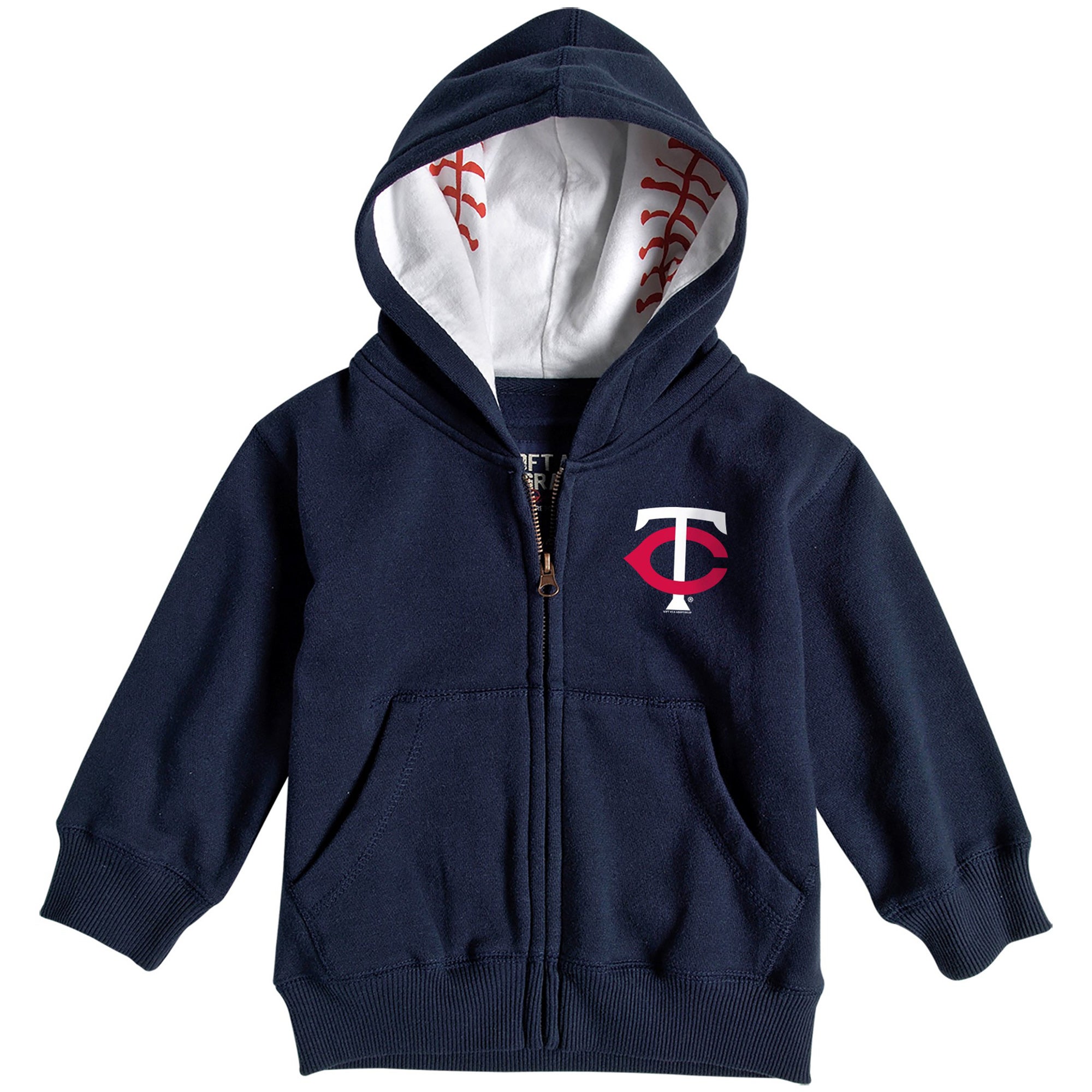 Soft as a Grape Twins Baseball Print Full-Zip Hoodie