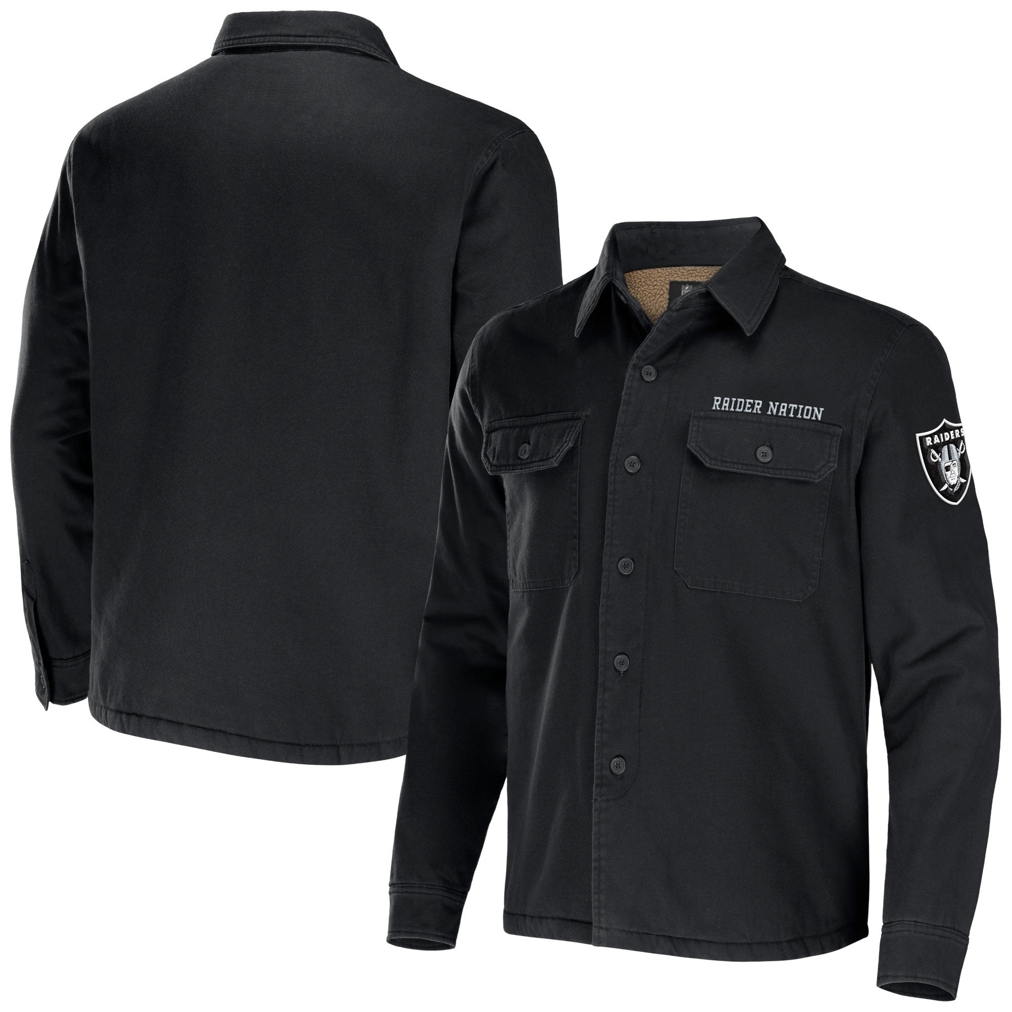 NFL x Darius Rucker Collection by Fanatics Raiders Canvas Button-Up Shirt  Jacket - Men's