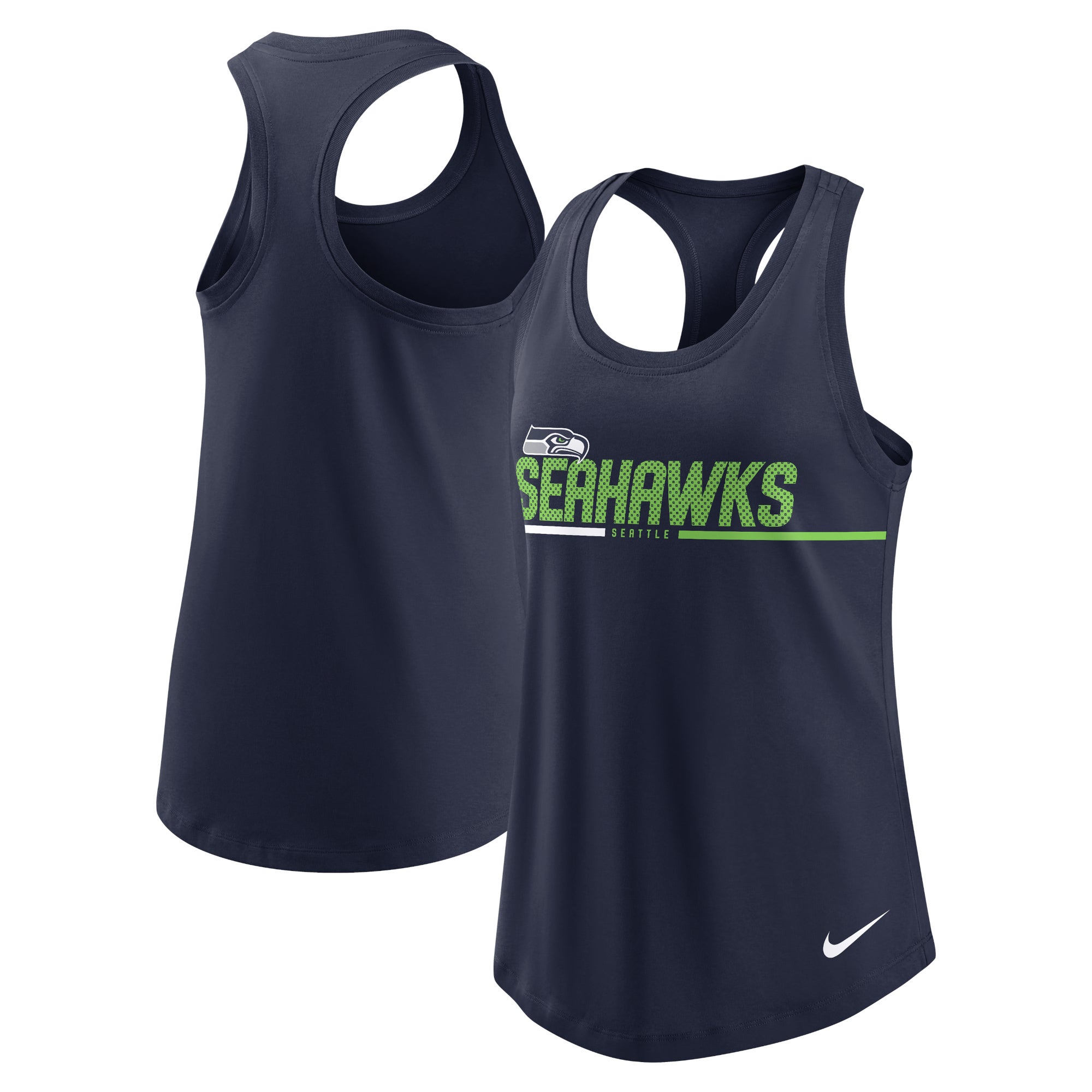 Nike Seattle Seahawks Women's Dri-Fit Racerback Tank Top - White