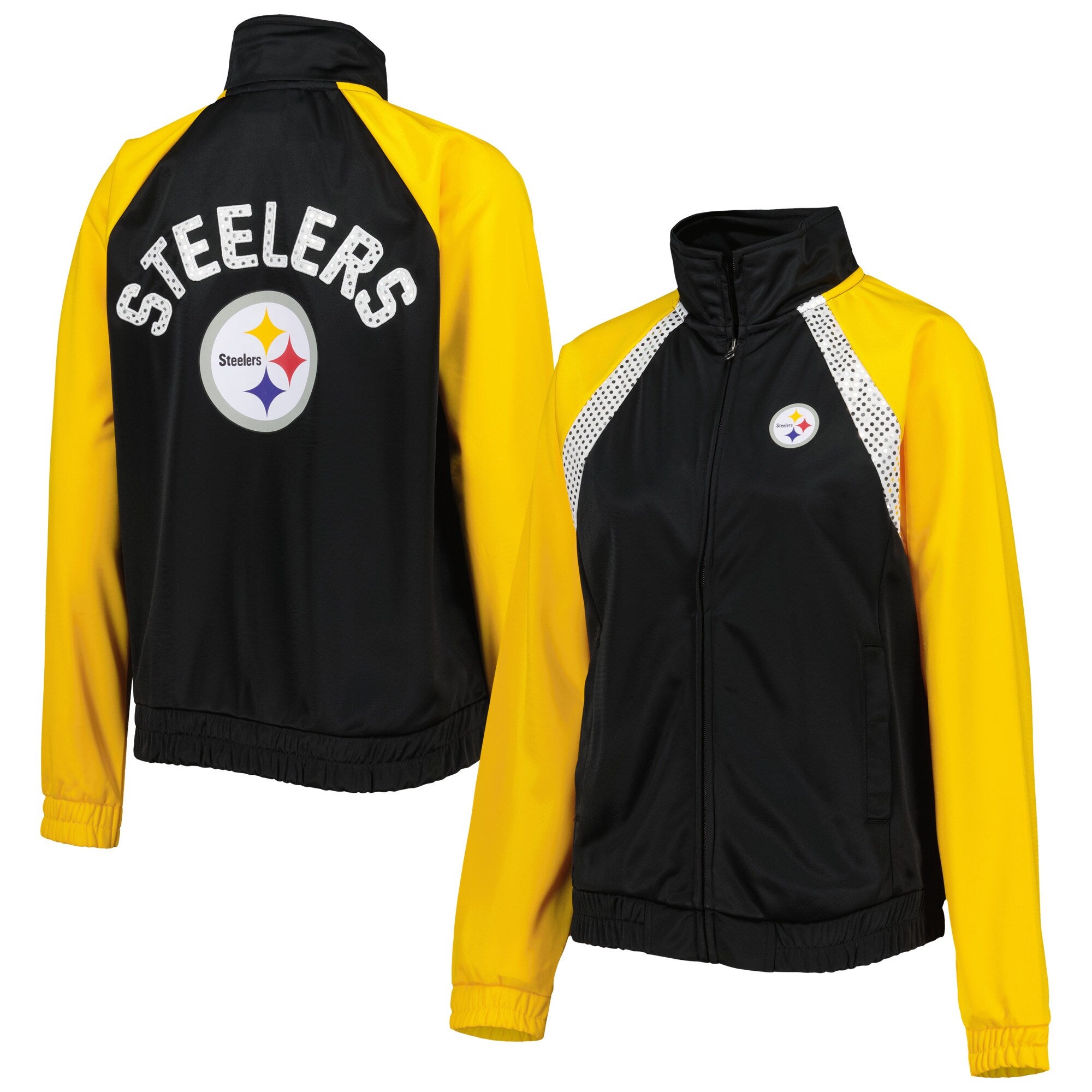 G-III Steelers Confetti Raglan Full-Zip Track Jacket