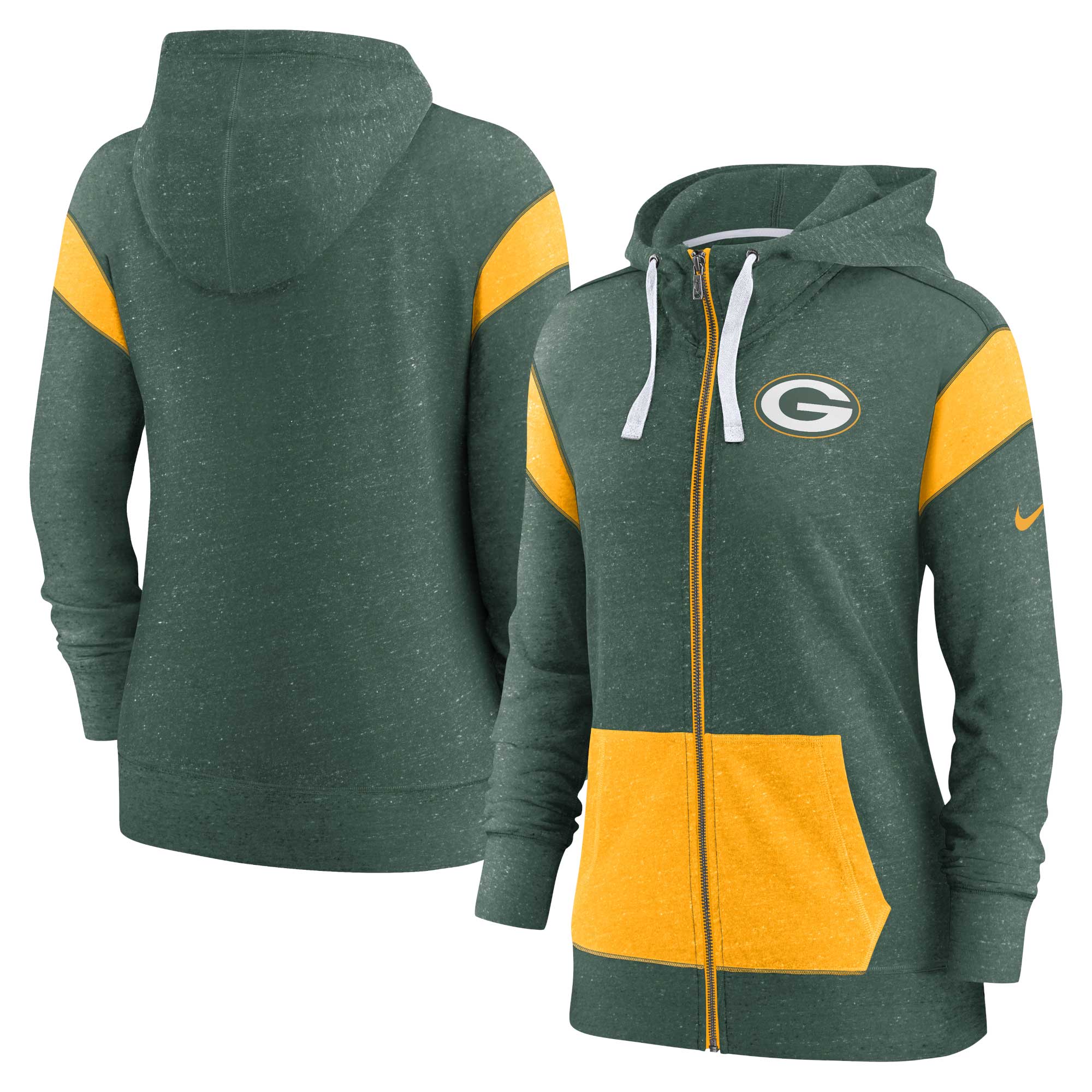 Women's Wear by Erin Andrews Green Bay Packers Puffer Full-Zip Cropped Jacket Size: Large