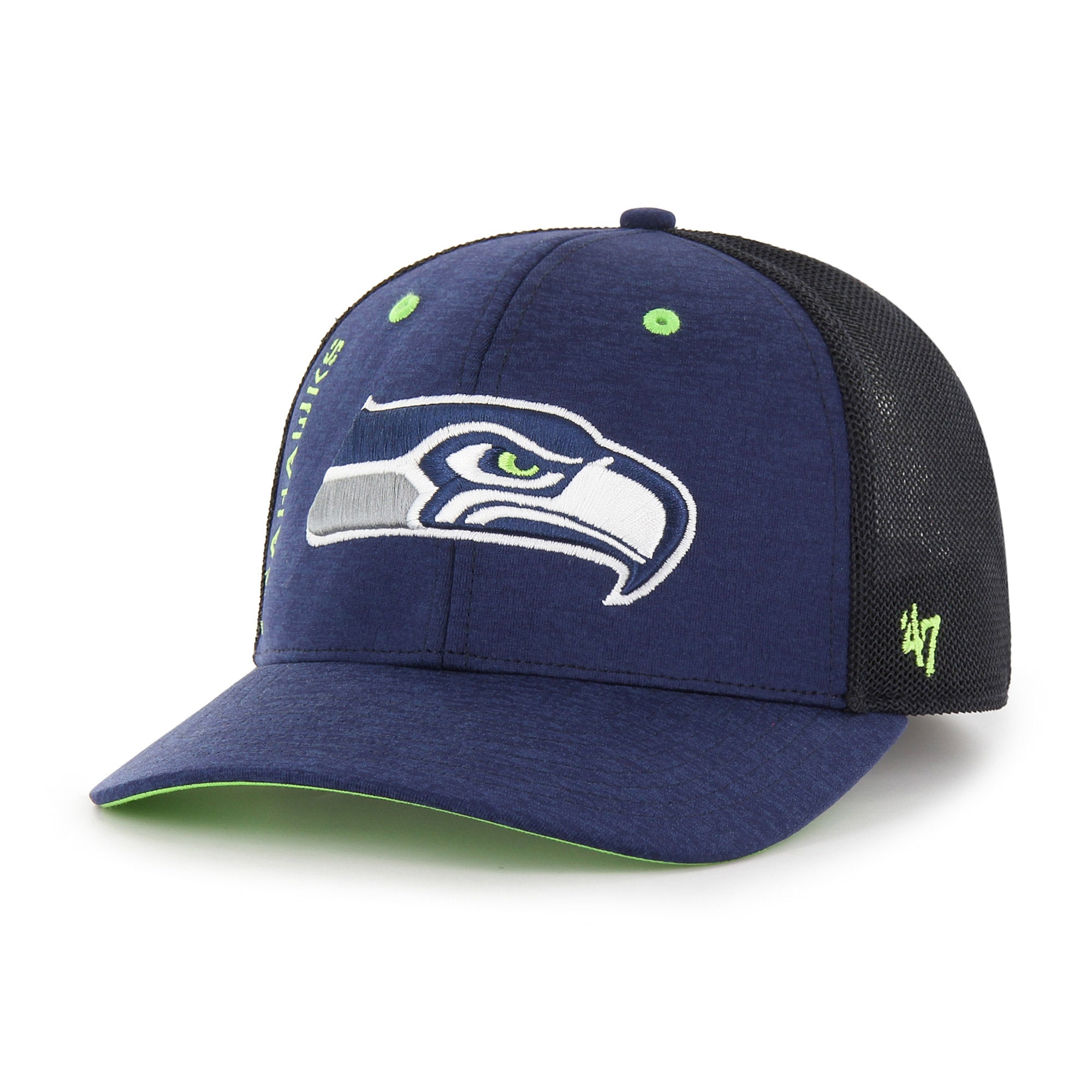 Seattle Seahawks Mens Cream/Royal F4843113 '47 Sidestep Clean Up Adjustable  Hat