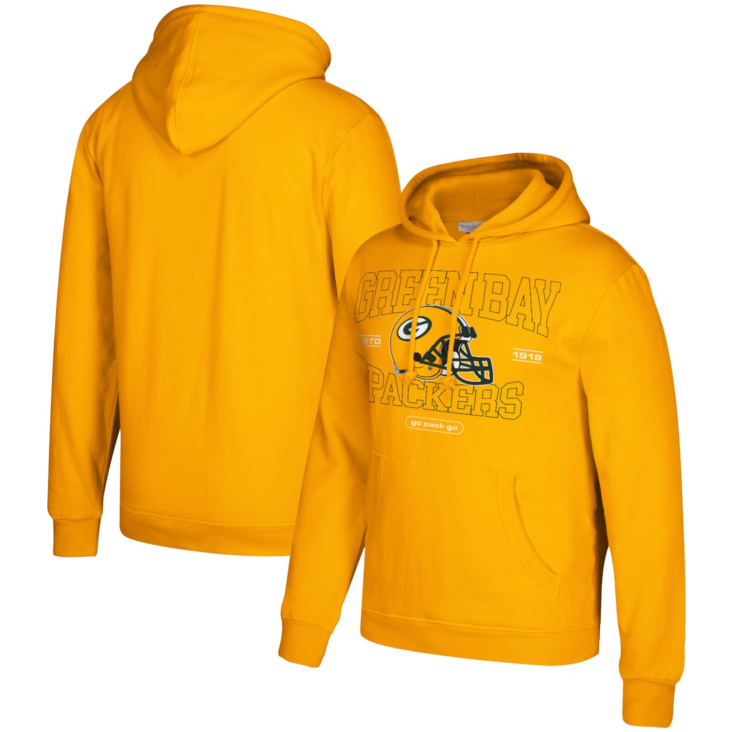 Green Bay Packers Retro Stripe Fleece Pullover Hoodie - Gray