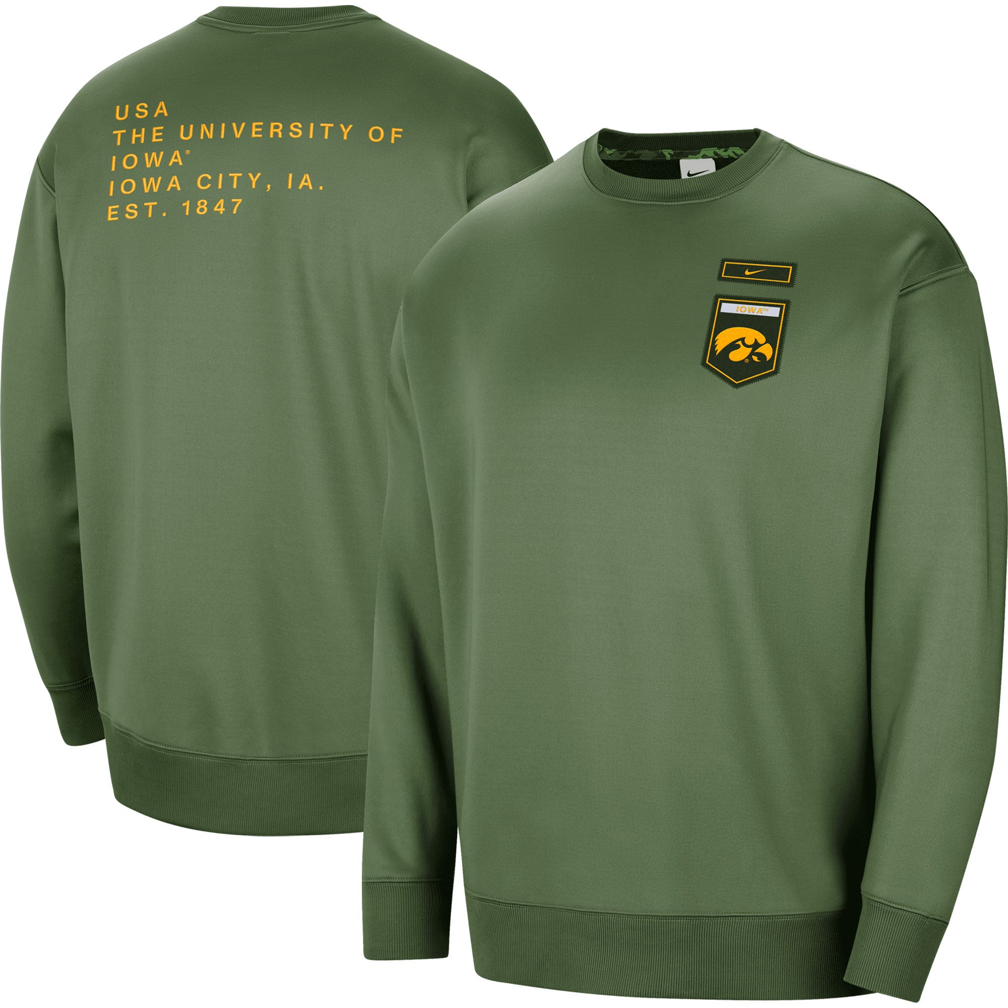 Nike Iowa Military All-Time Crew Pullover Sweatshirt - Women's