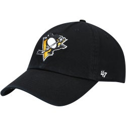 Men's - 47 Brand Penguins Team Clean Up Adjustable Hat - Black