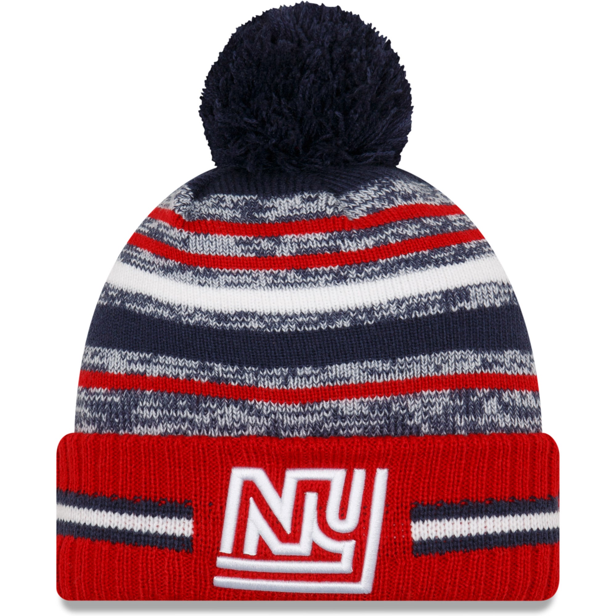 New York Giants Men's New Era Cuffed Pom Knit Hat