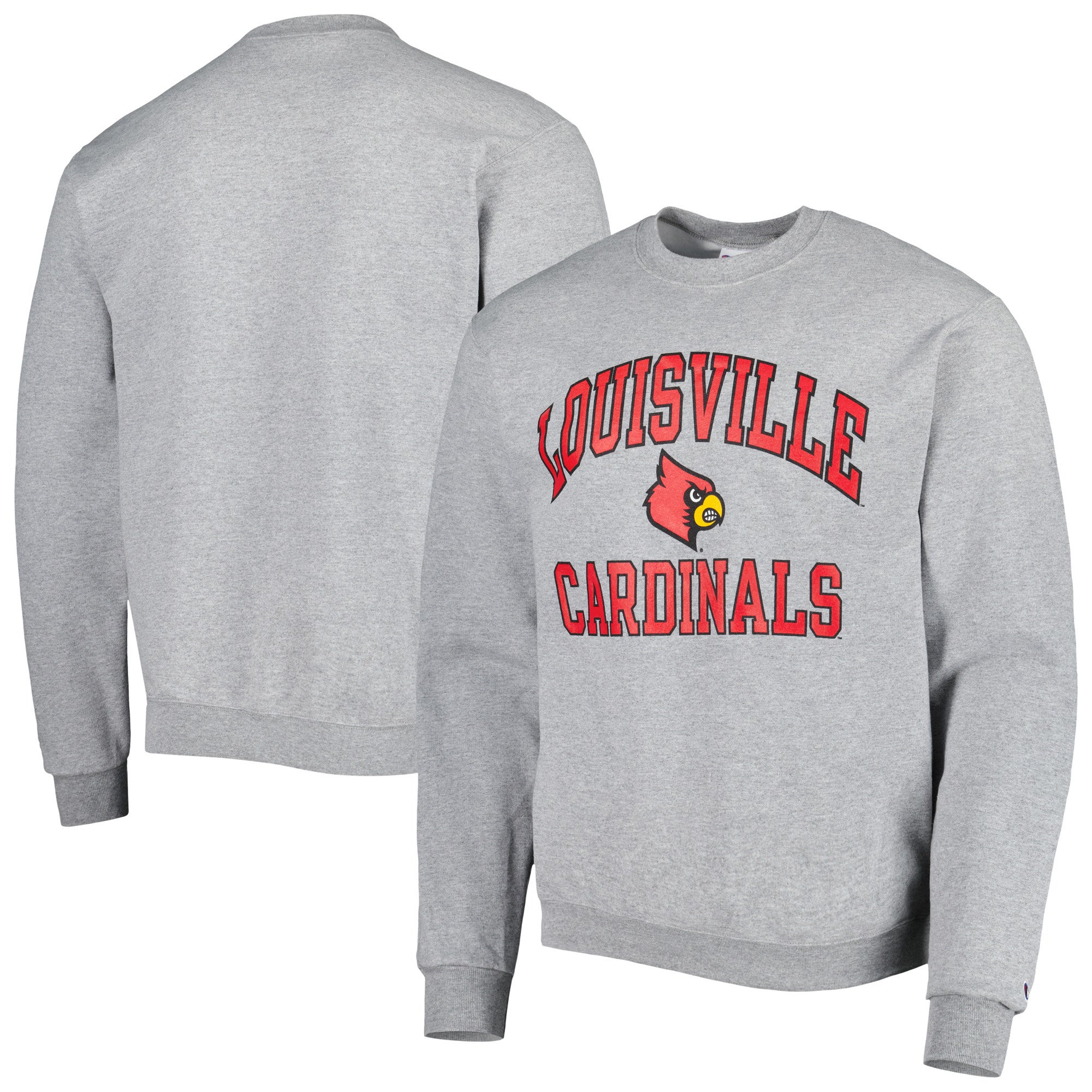 Men's Champion Red Louisville Cardinals High Motor Pullover Sweatshirt Size: Medium