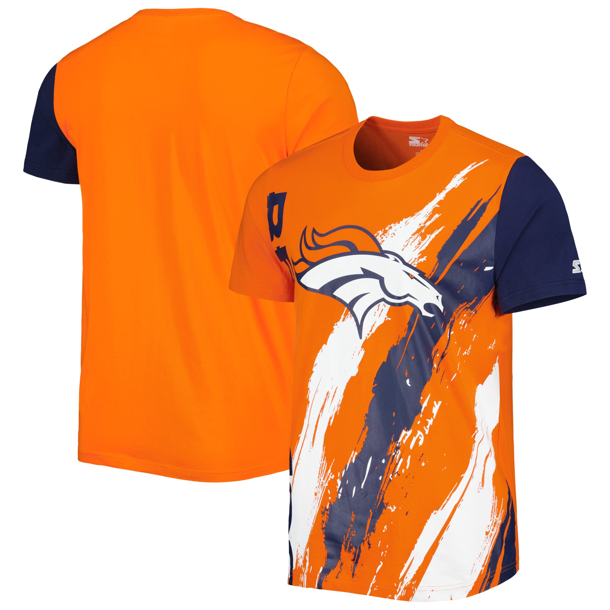 Men's NFL x Staple Orange Denver Broncos All Over Print T-Shirt Size: Small