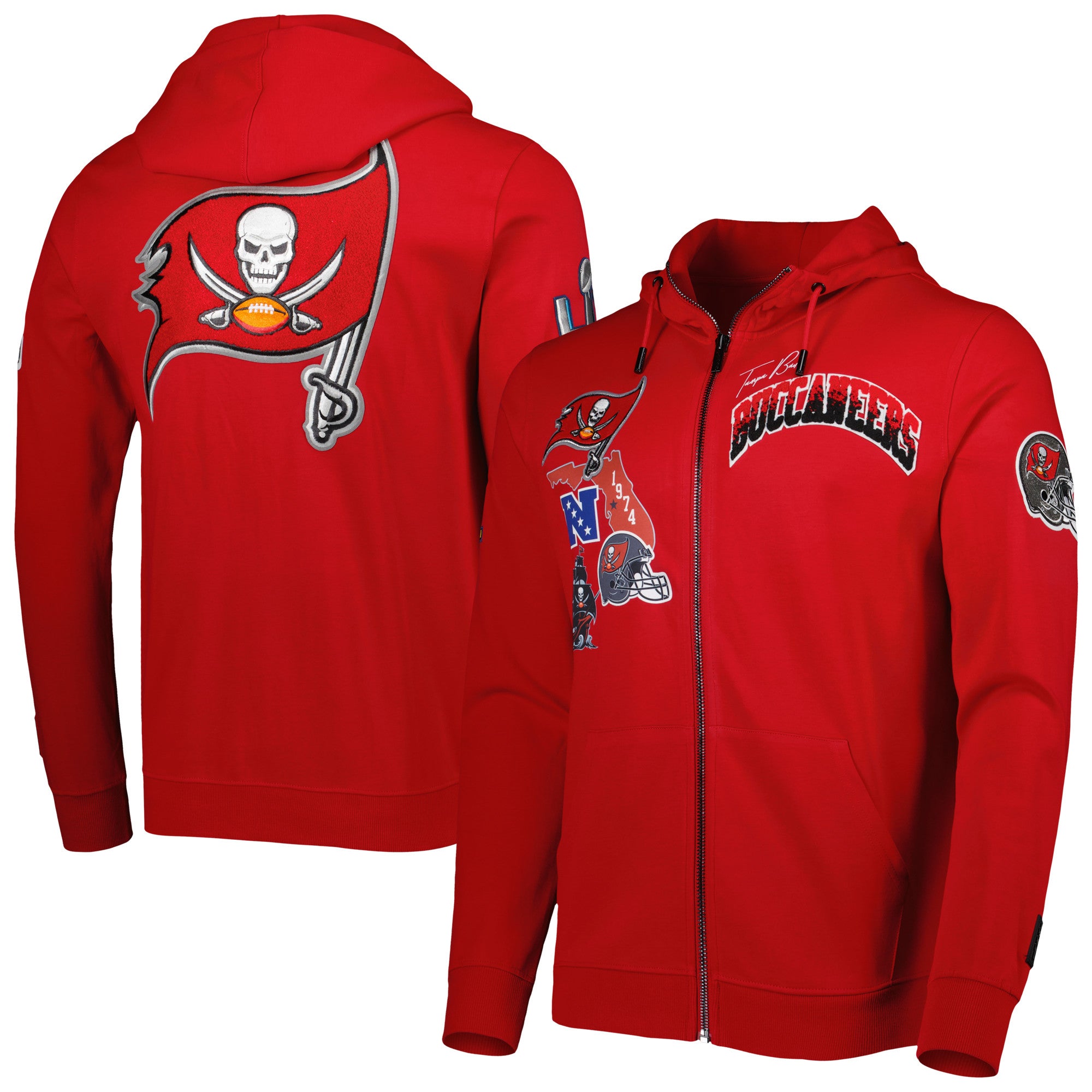 Pro Standard Red Tampa Bay Buccaneers Hometown Full-Zip Hoodie