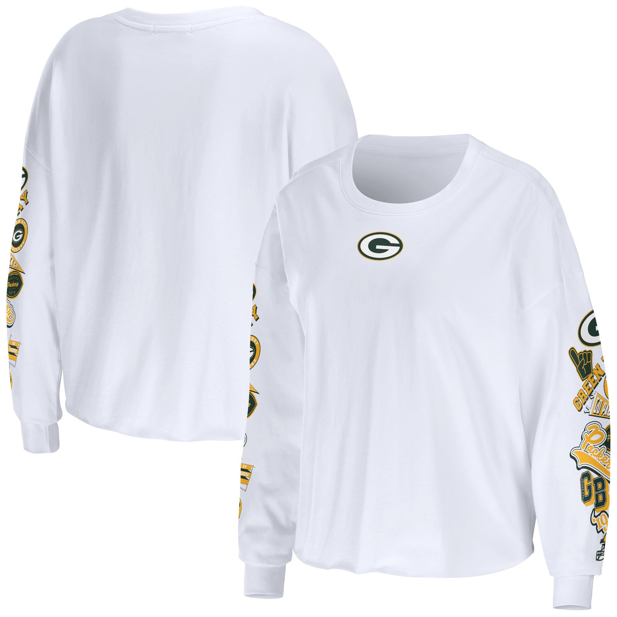 Women's WEAR by Erin Andrews Green Green Bay Packers Tie-Dye Cropped  Pullover Sweatshirt & Shorts Lounge Set