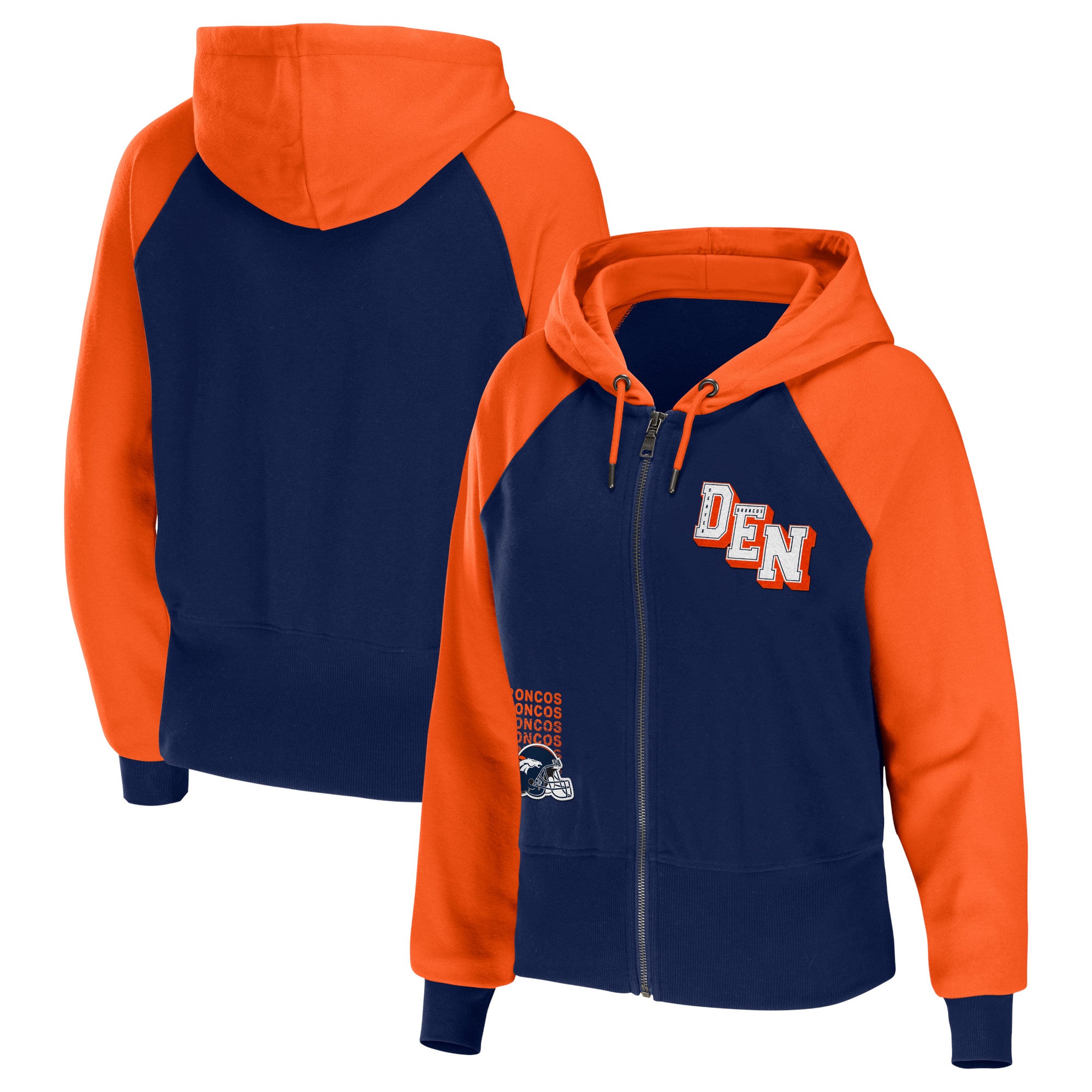 broncos zipper hoodie