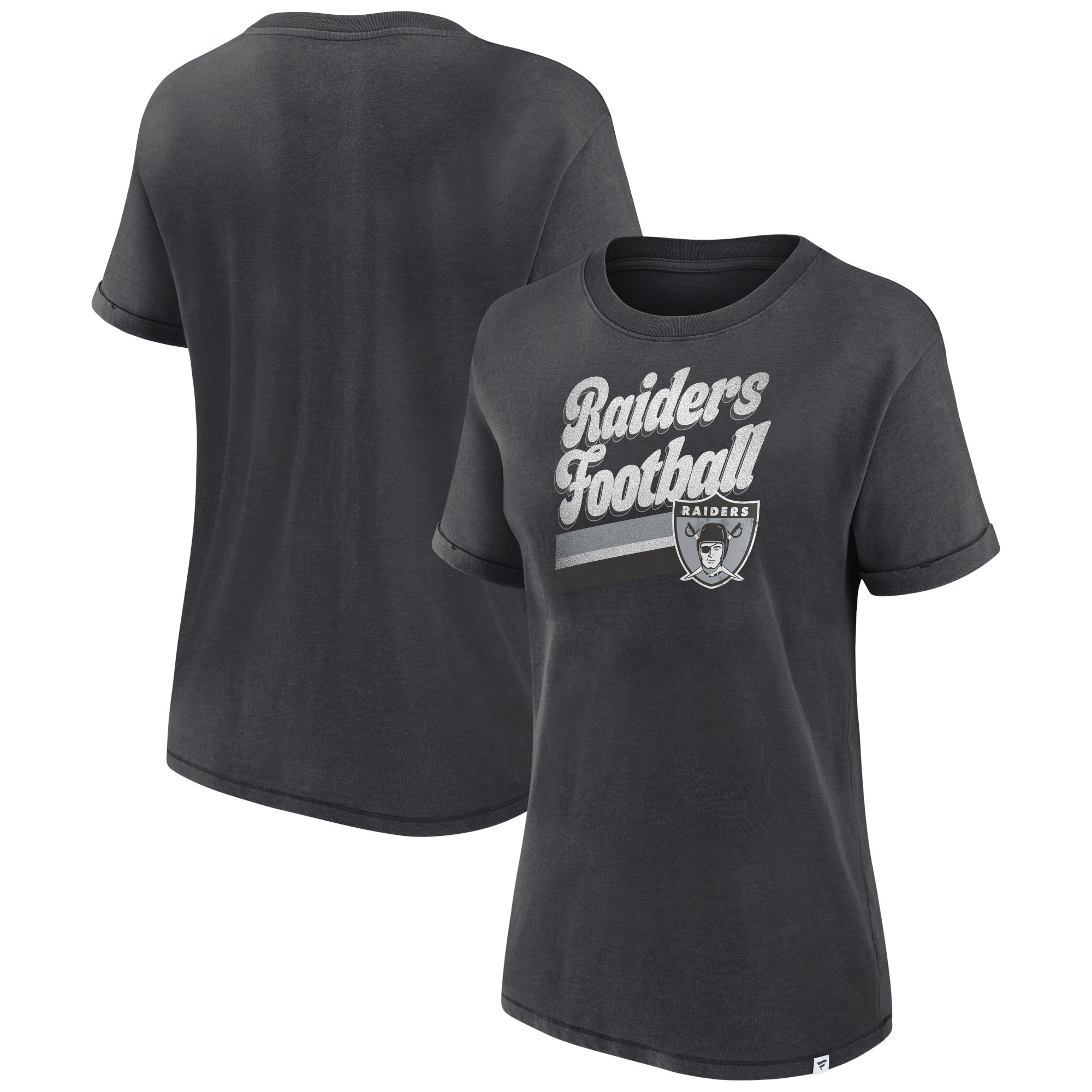 SUPER BOWL Raider Letterman R Oversized Snow Wash T-Shirt Gray