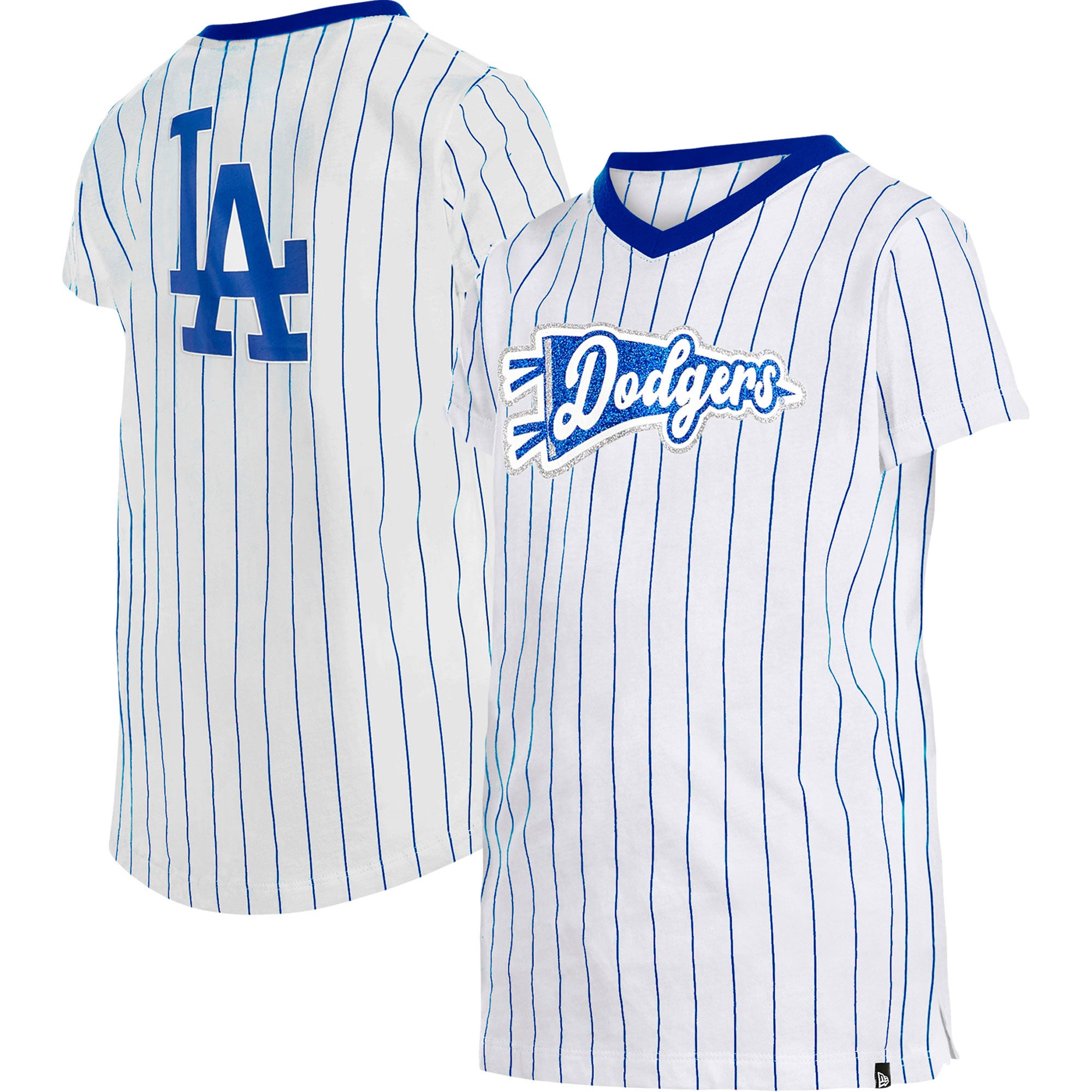 New Era Dodgers NE Men's Throwback Pinstripe Tee